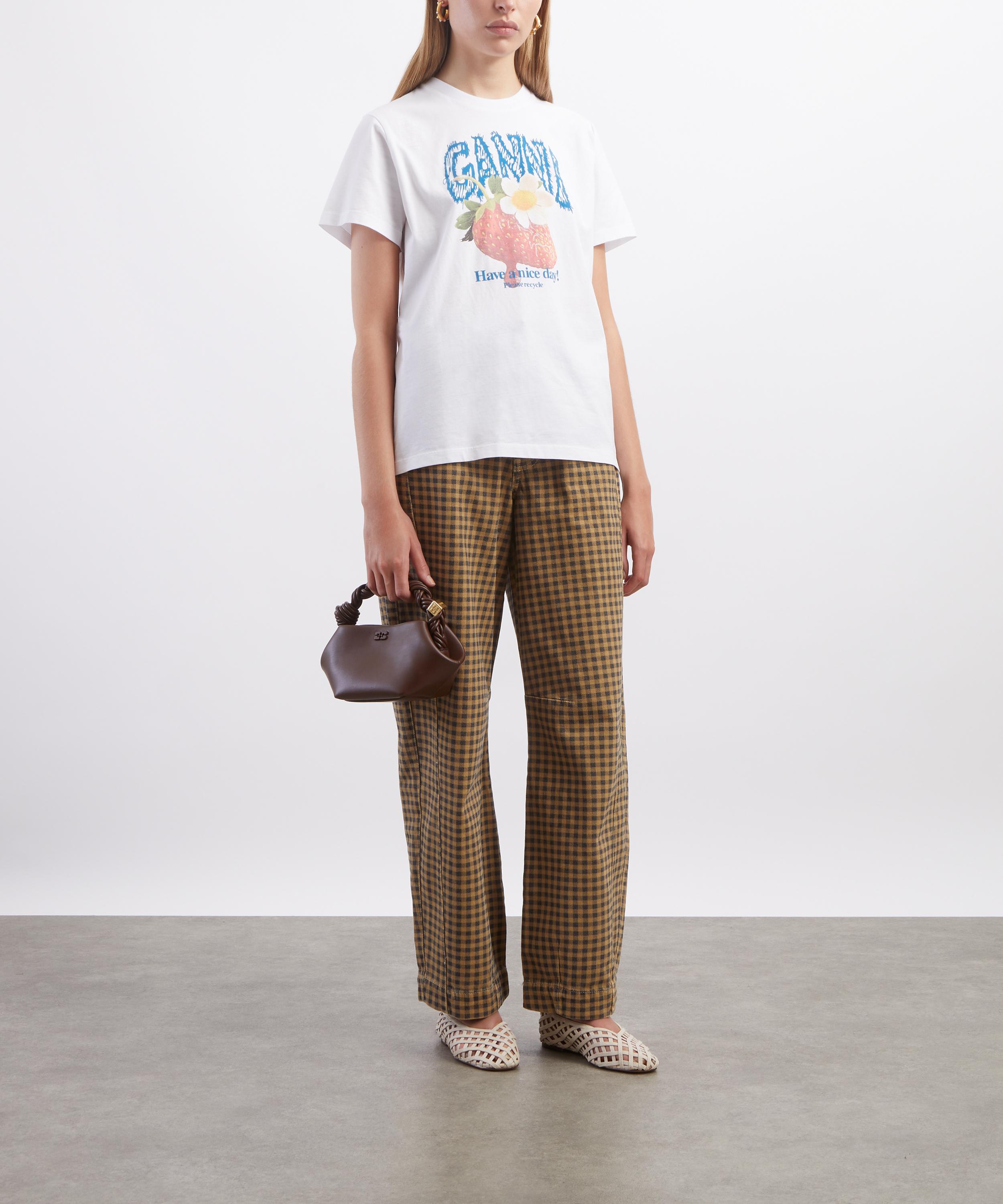 Ganni - Strawberry Print Cotton T-Shirt image number 1