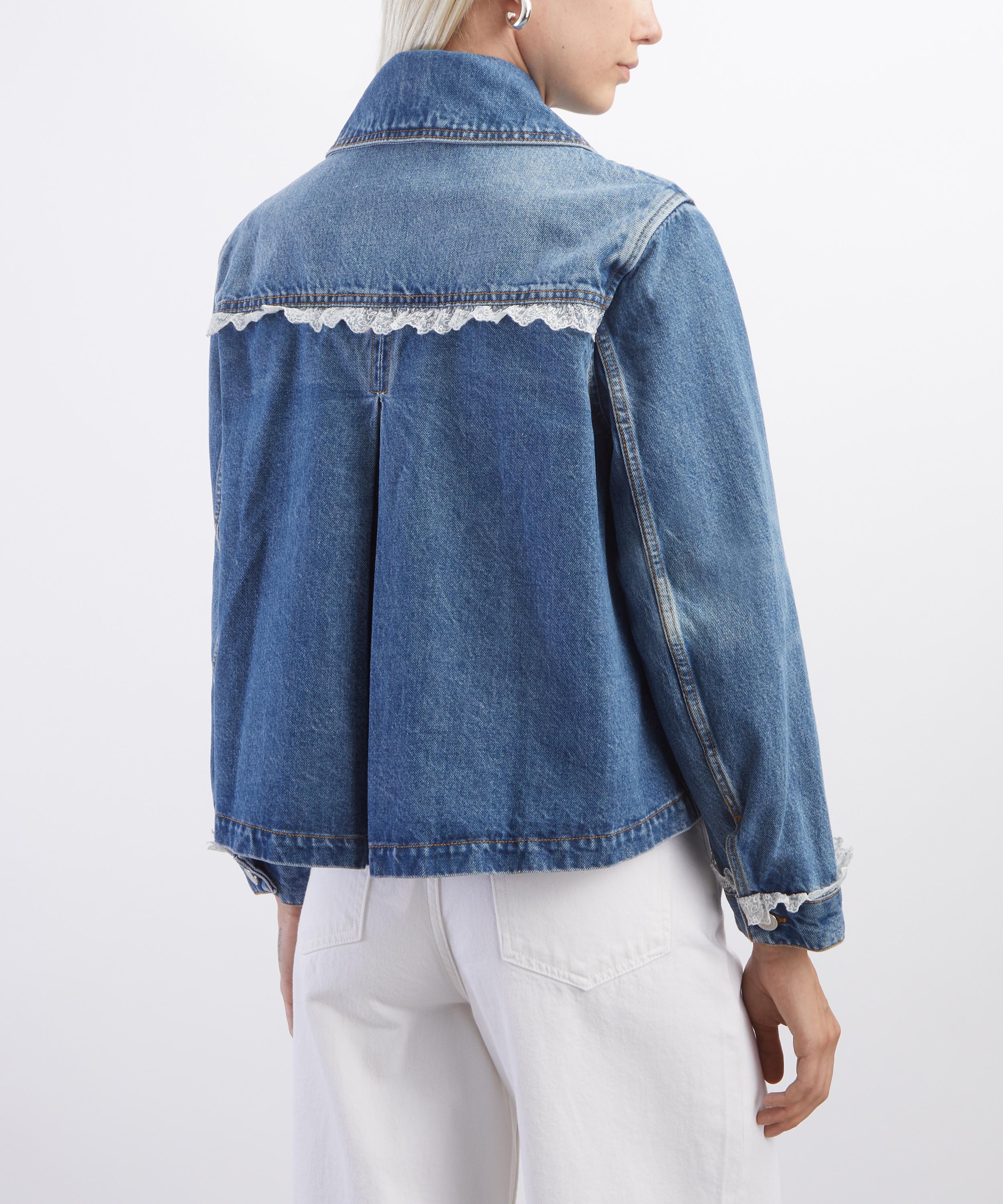 Ganni - Lace-Trimmed Denim Jacket image number 3