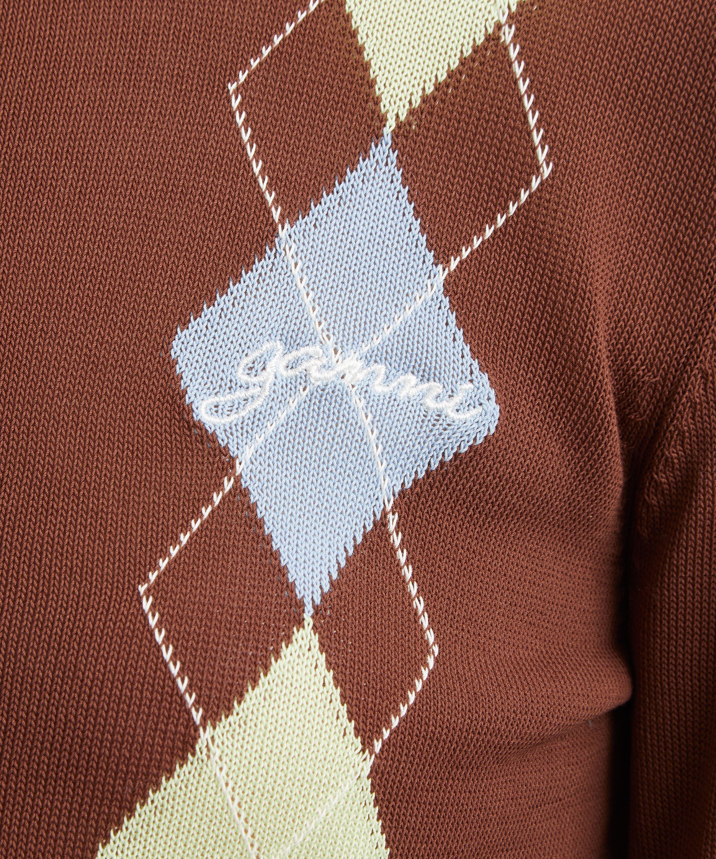 Ganni - Argyle Cotton Cardigan image number 4