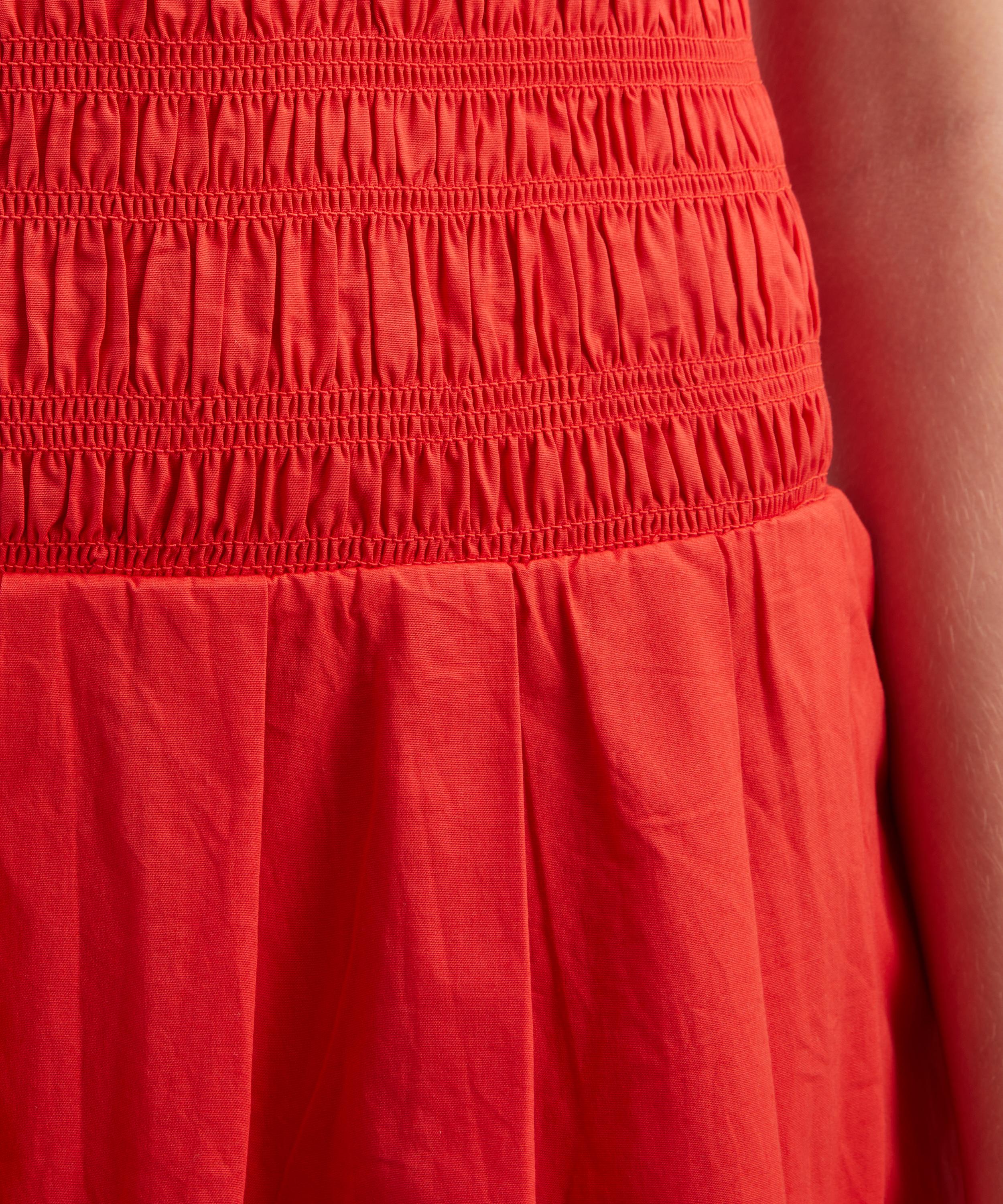 Ganni - Smocked Pleated Cotton Dress image number 4