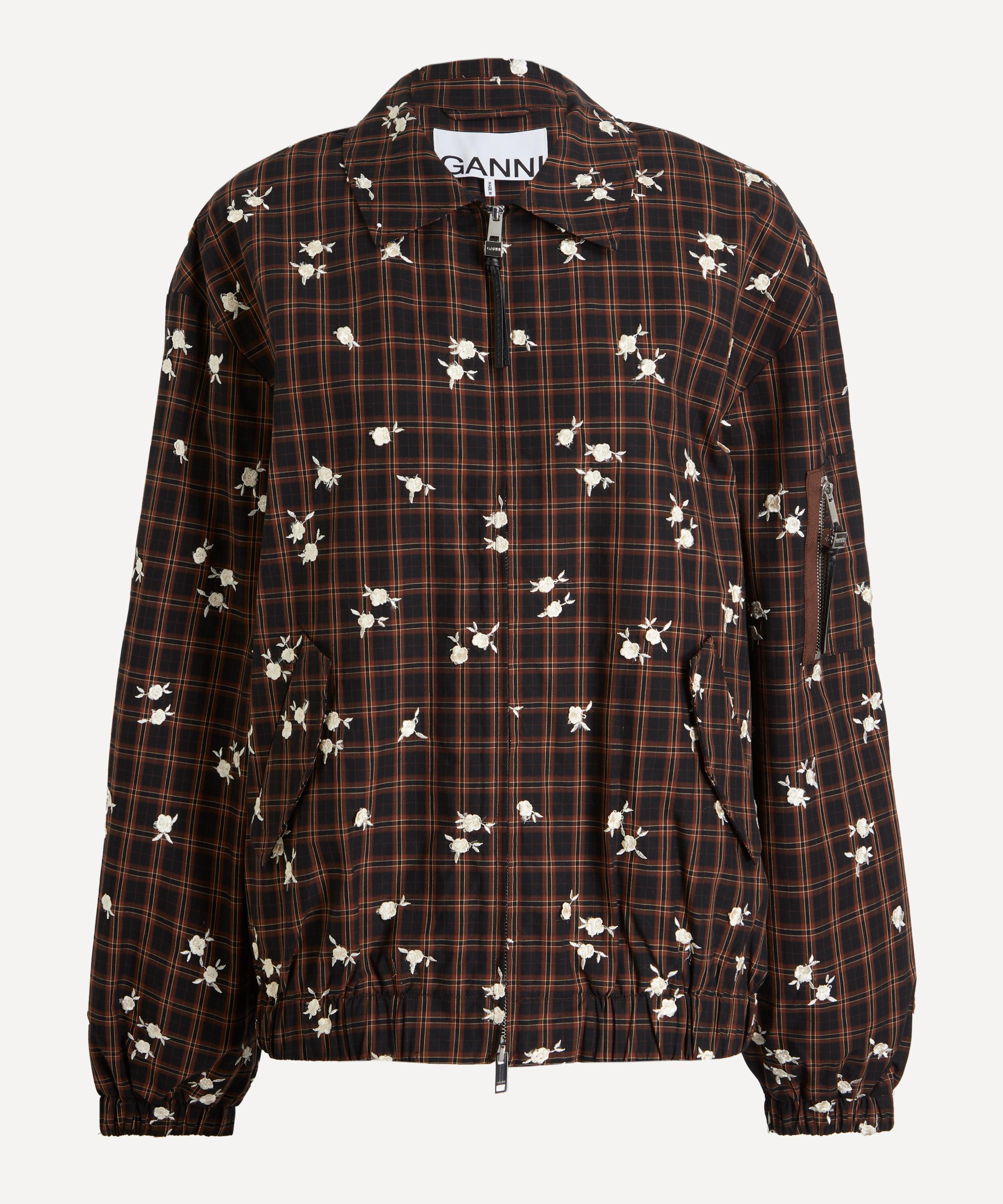 Ganni - Printed Check Bomber Jacket