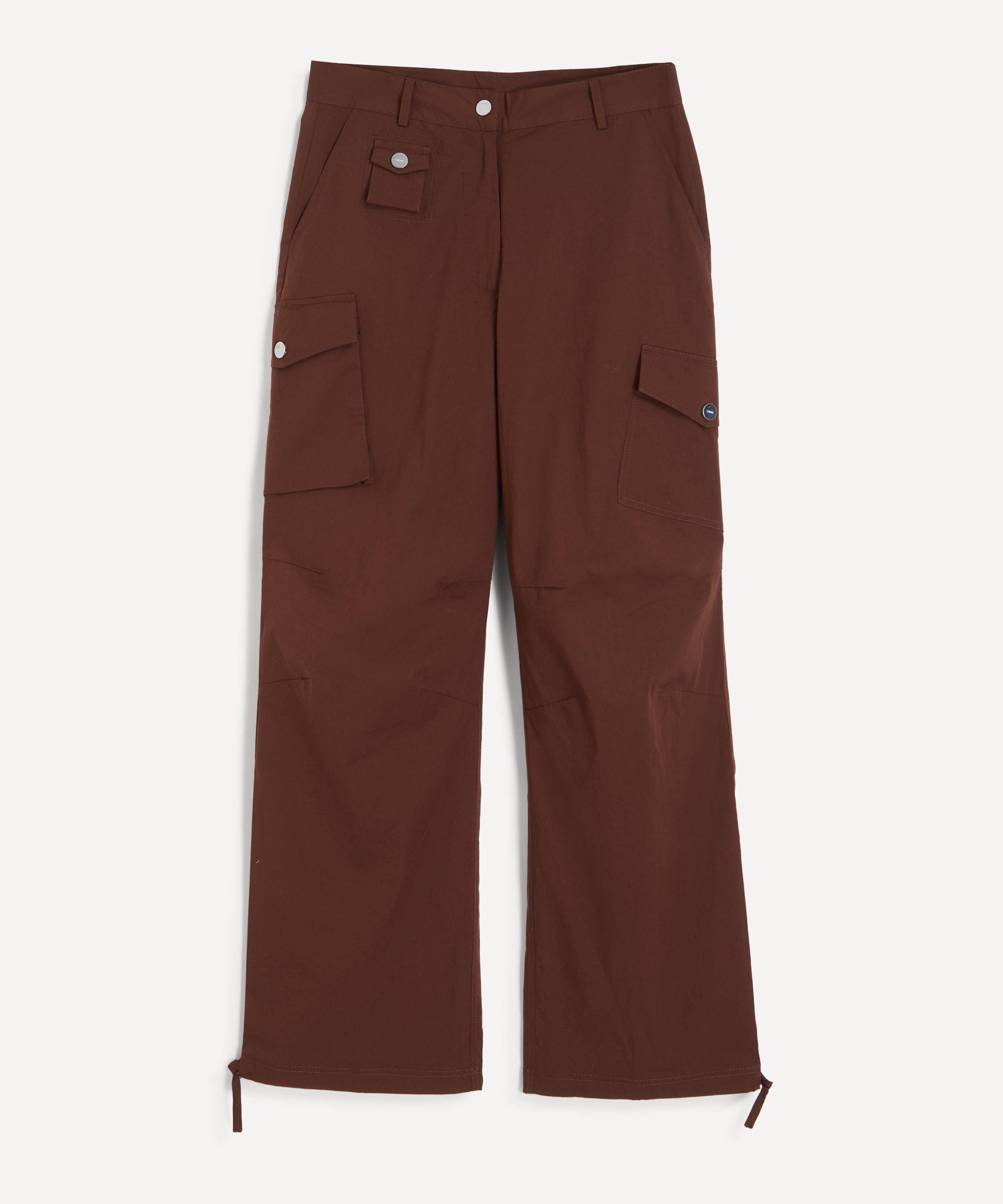Ganni - Brown Cargo Cotton Trousers