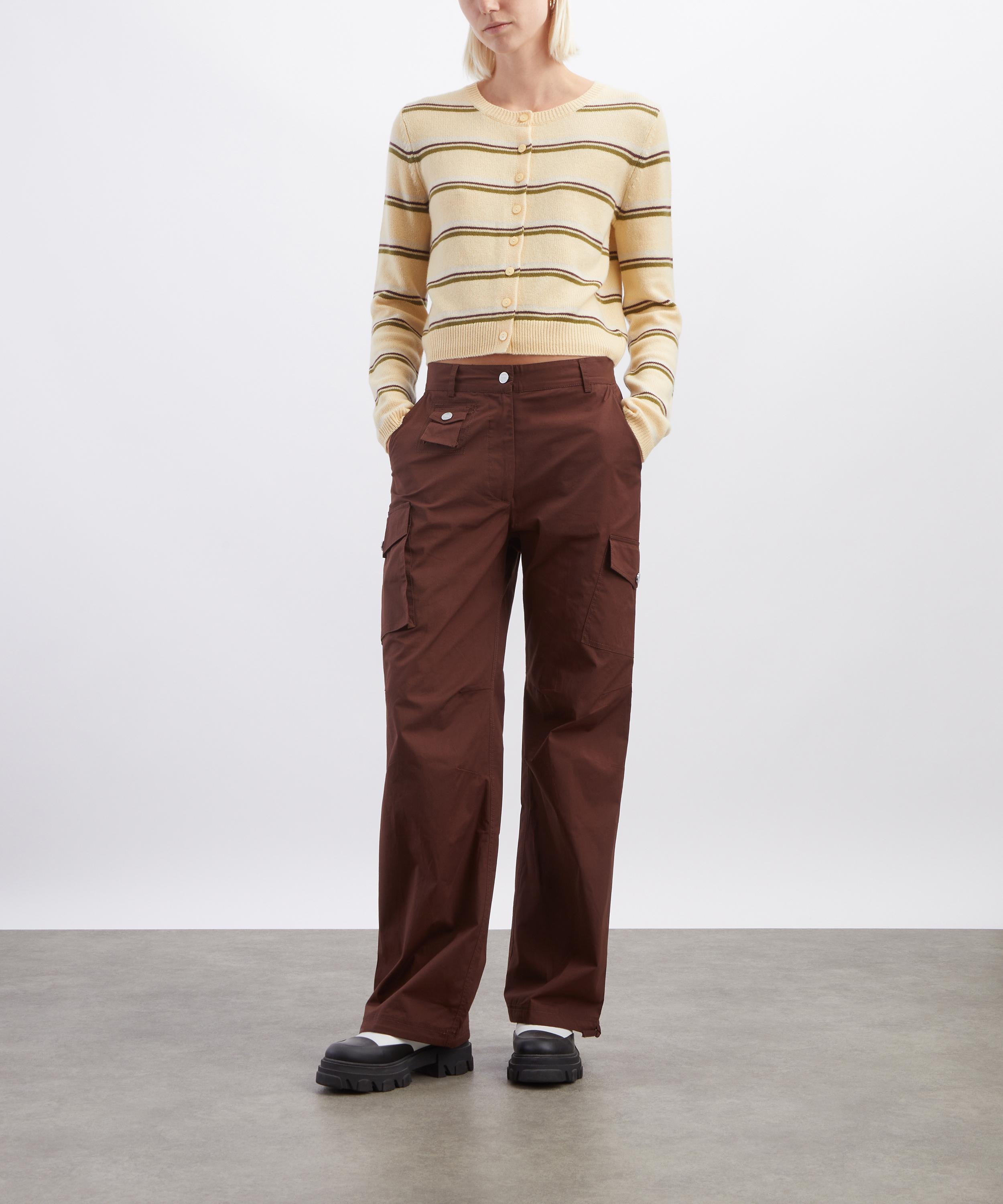 Ganni - Brown Cargo Cotton Trousers image number 1