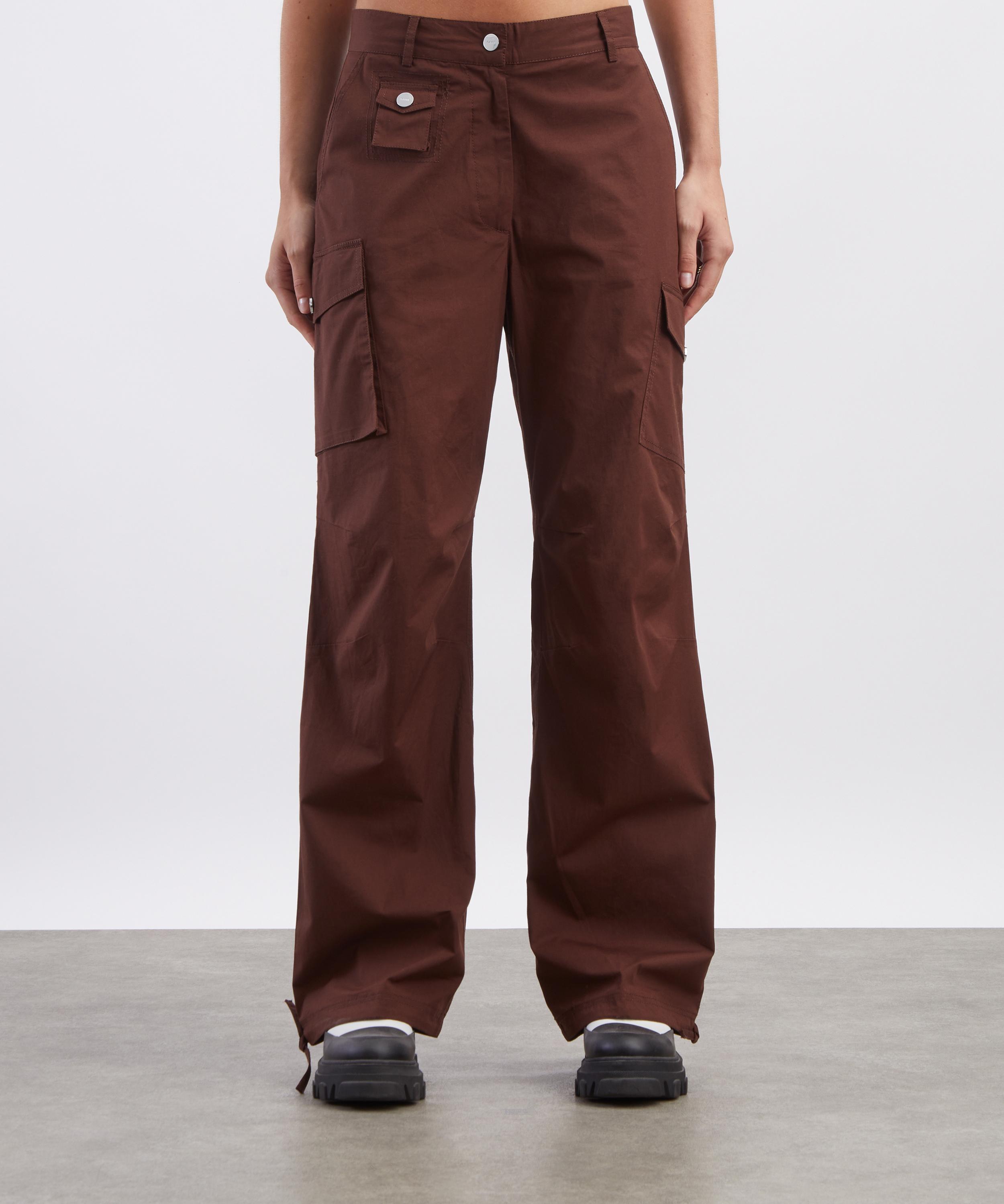 Ganni - Brown Cargo Cotton Trousers image number 2