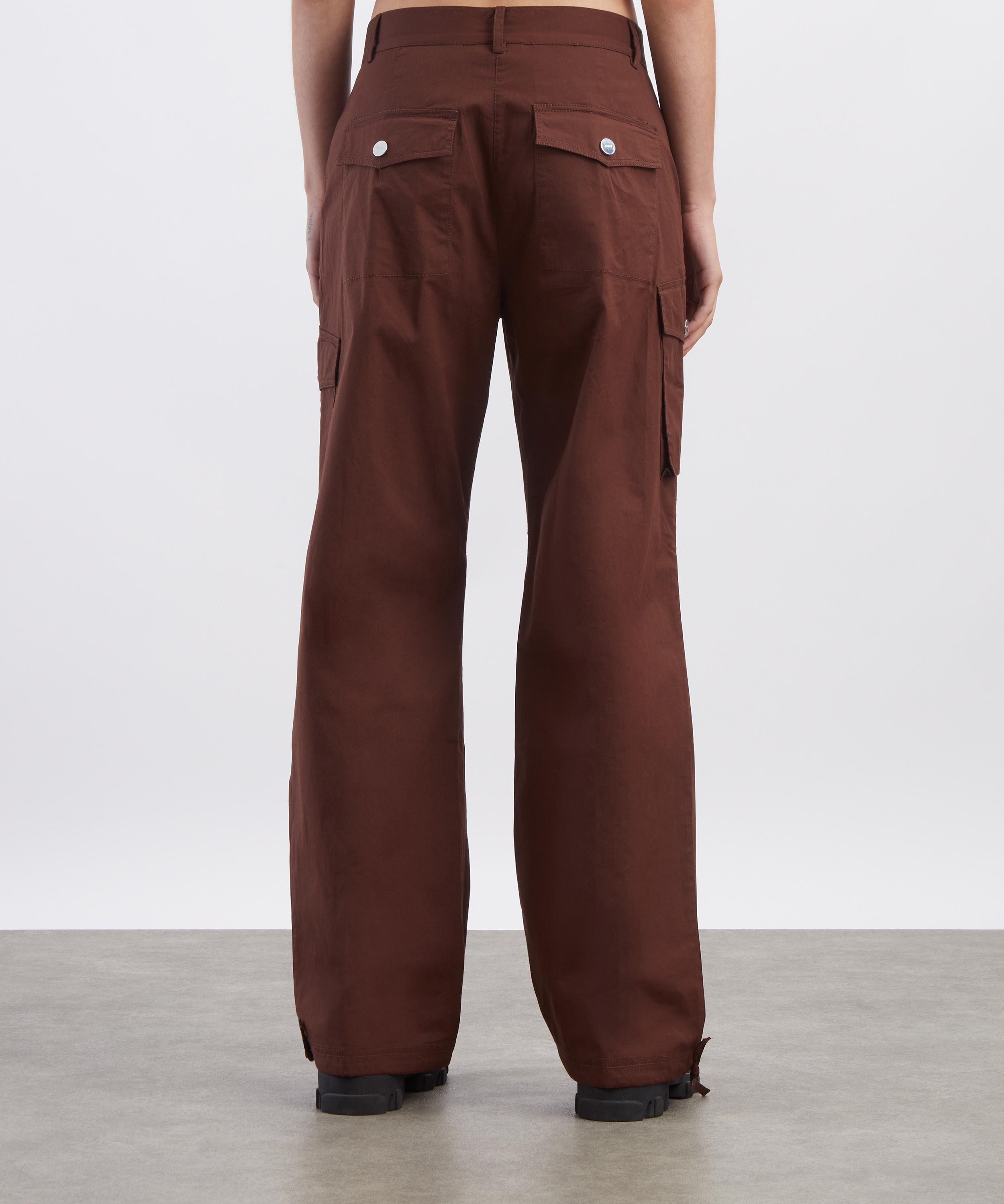 Ganni - Brown Cargo Cotton Trousers image number 3