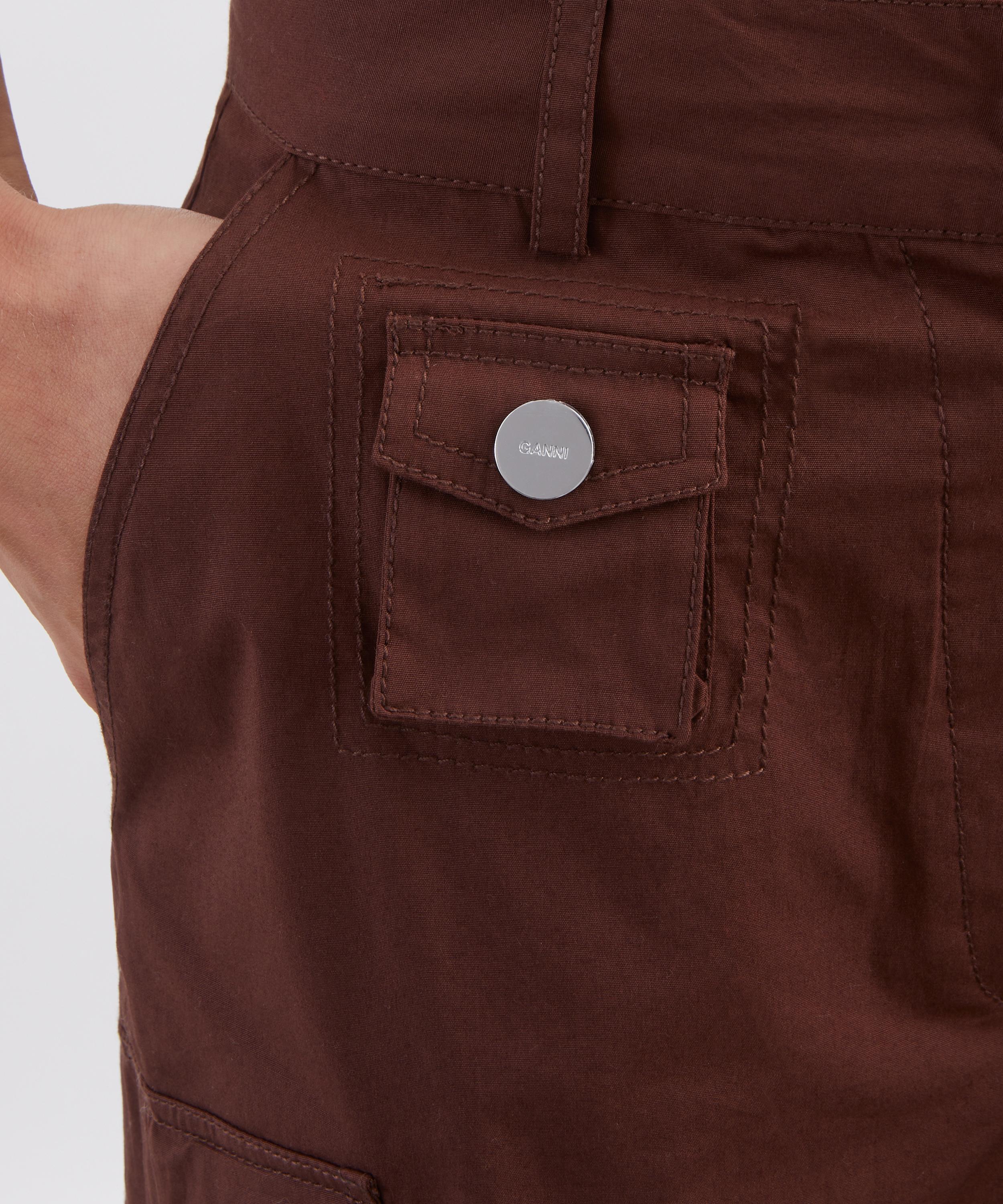 Ganni - Brown Cargo Cotton Trousers image number 4