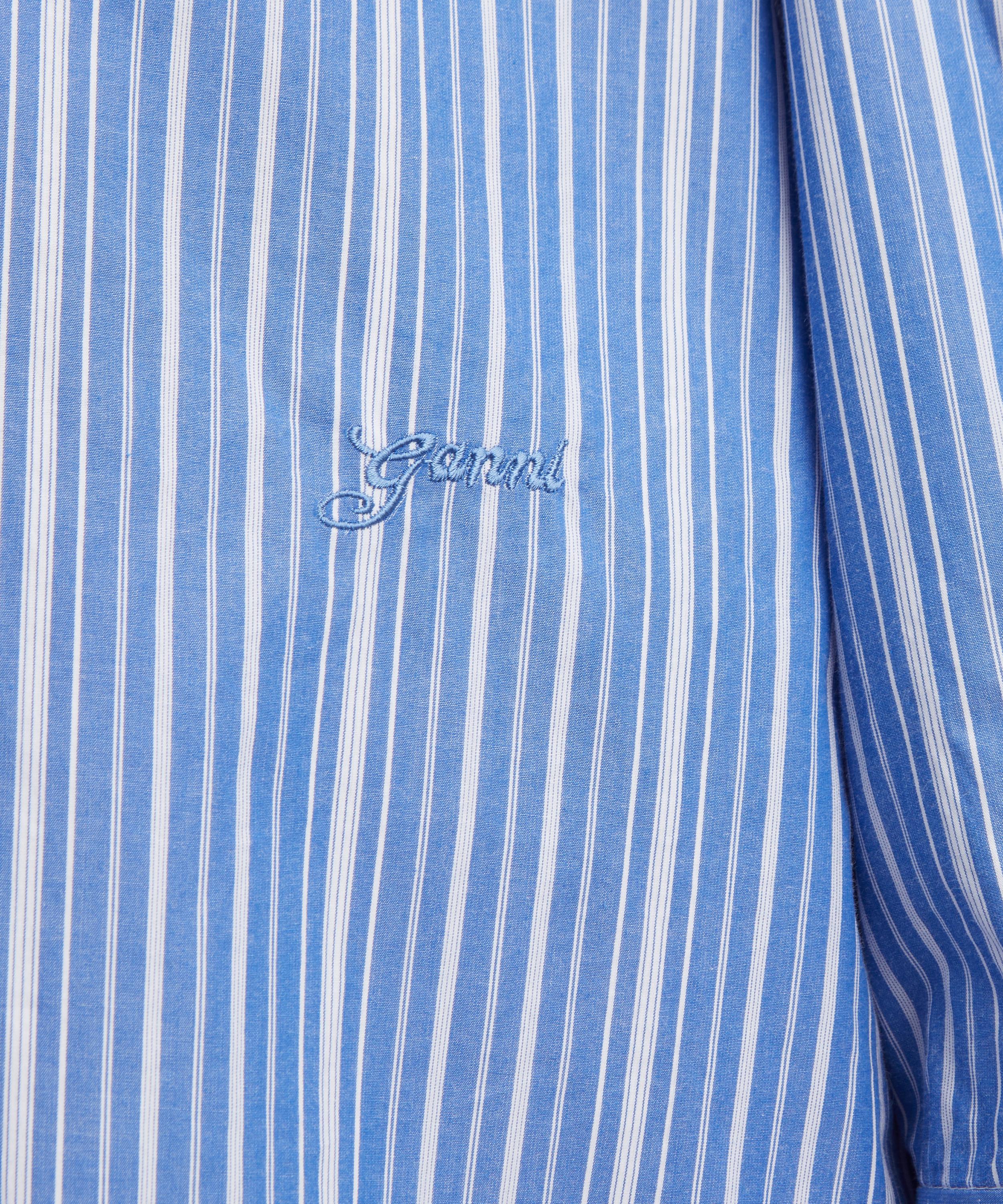 Ganni - Pleated Stripe Button-Up Shirt image number 4