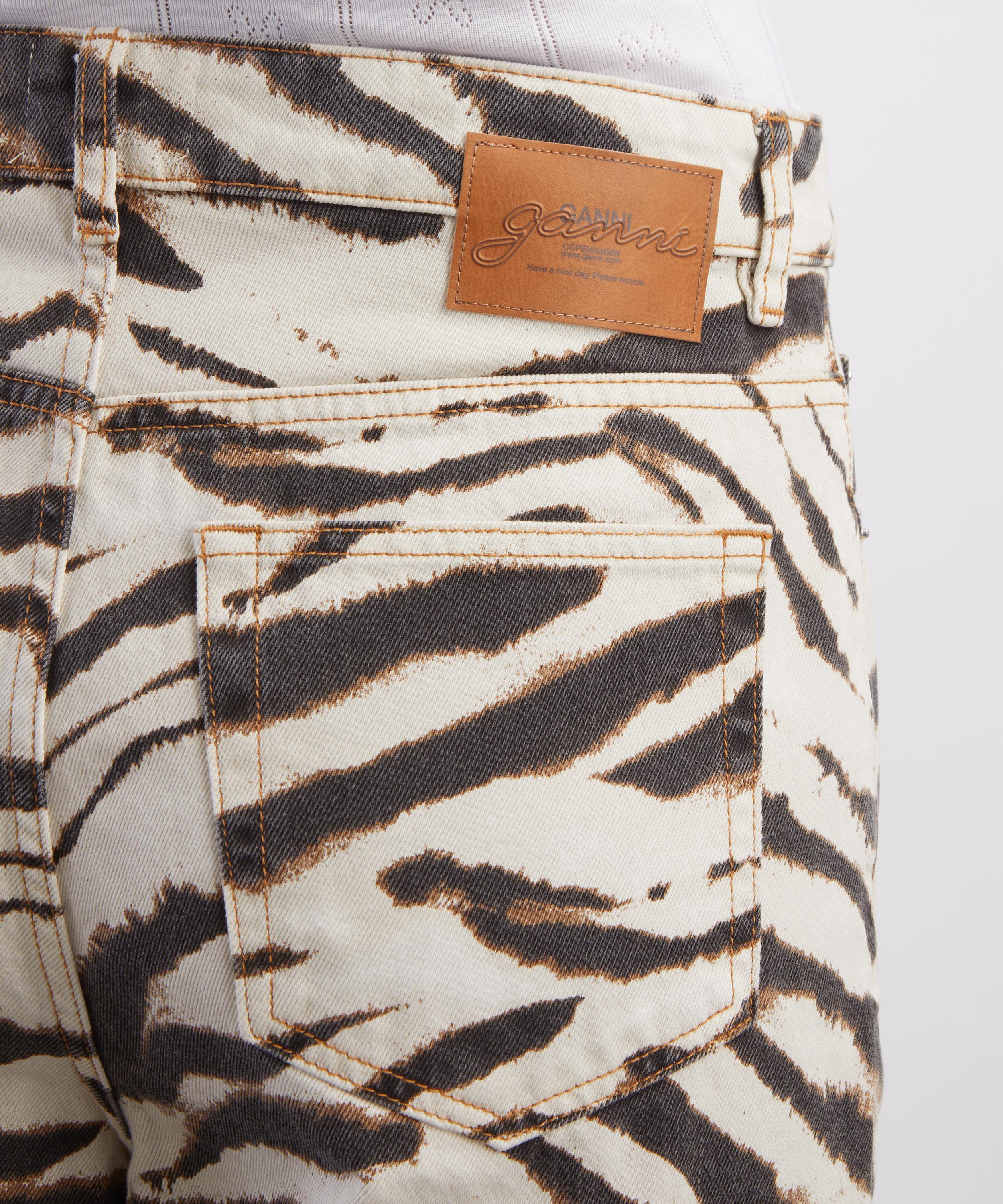 Ganni - Printed Lari Straight-Leg Jeans image number 4