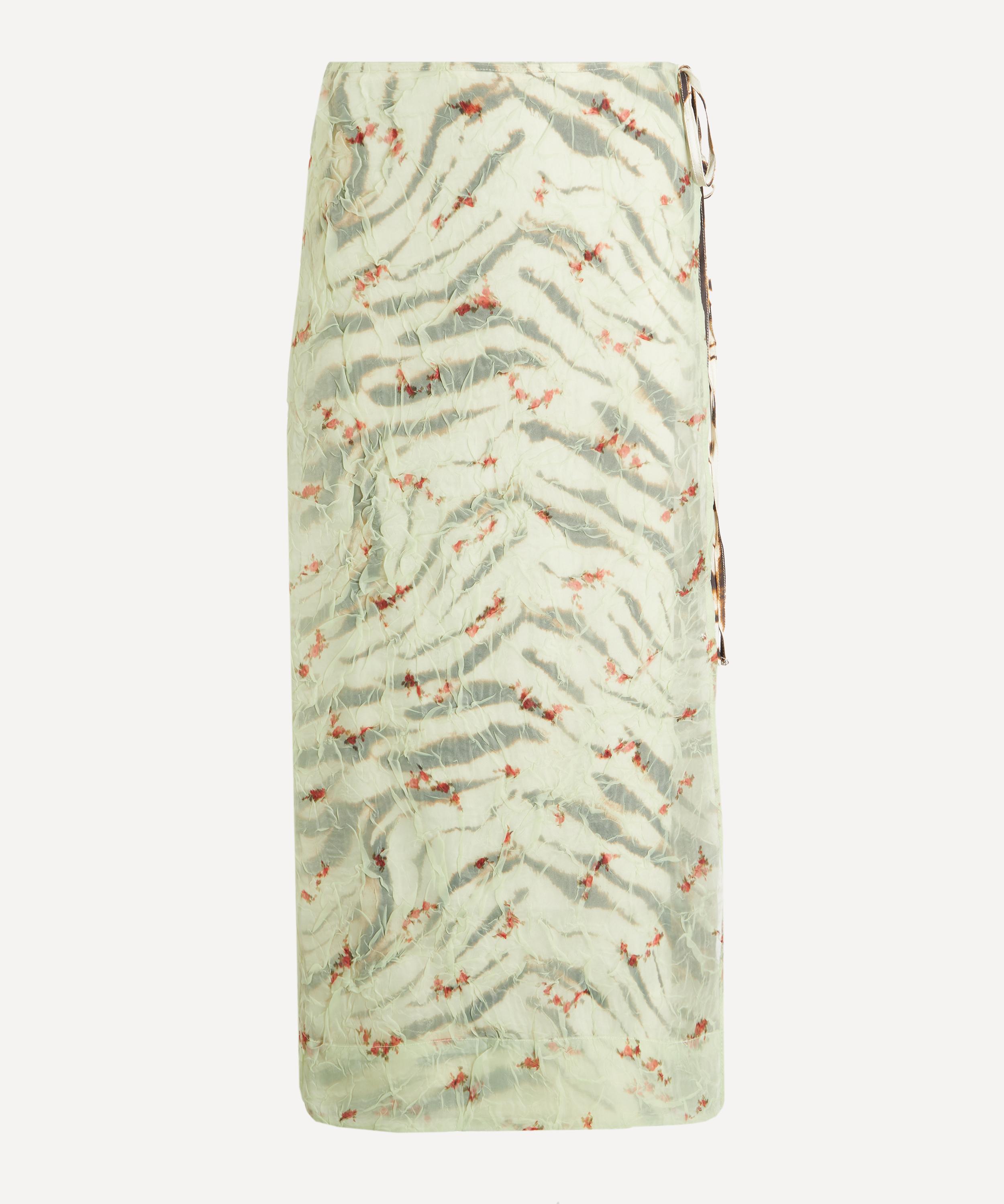 Ganni - Shibori Printed Satin Skirt image number 0