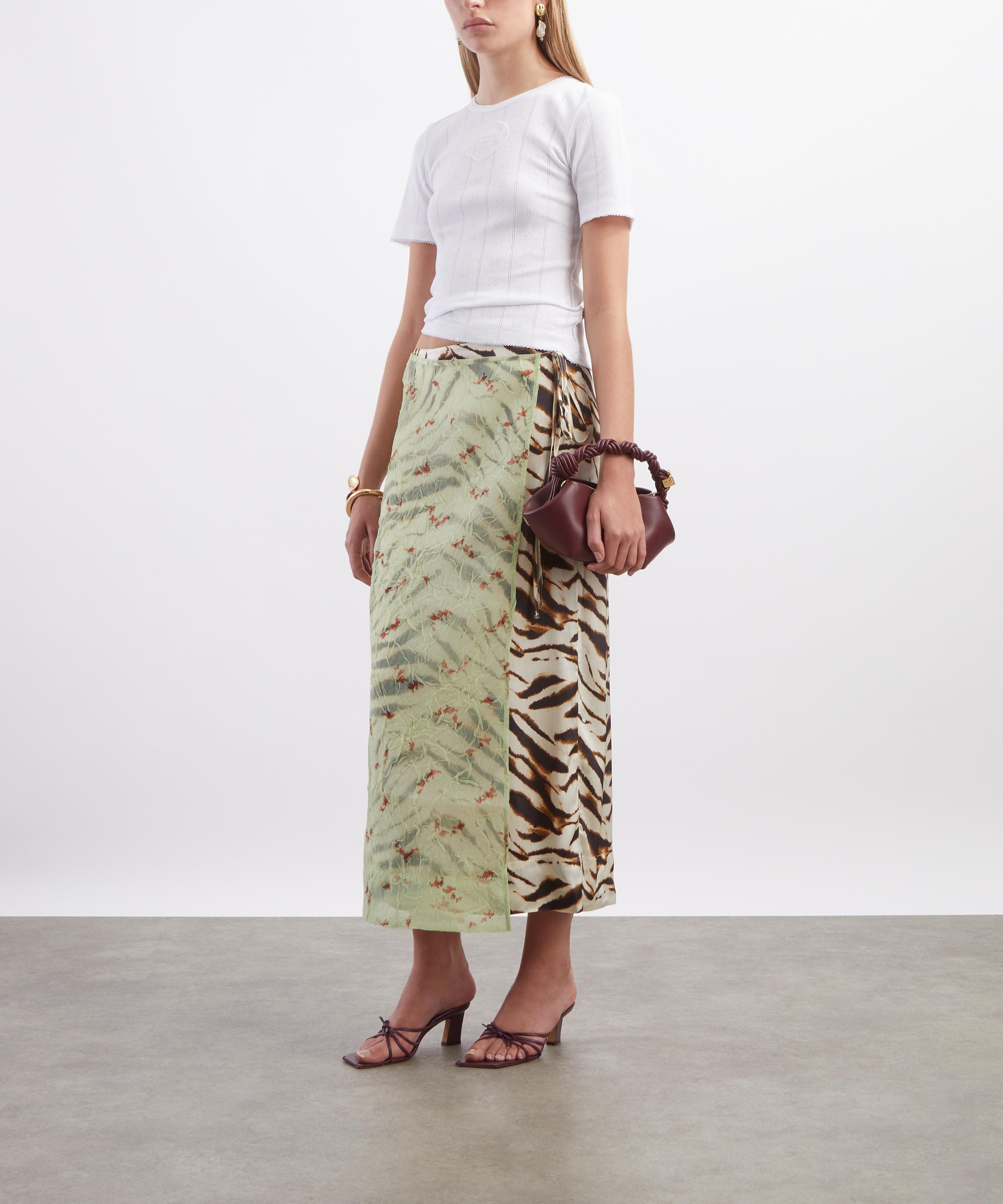 Ganni - Shibori Printed Satin Skirt image number 1