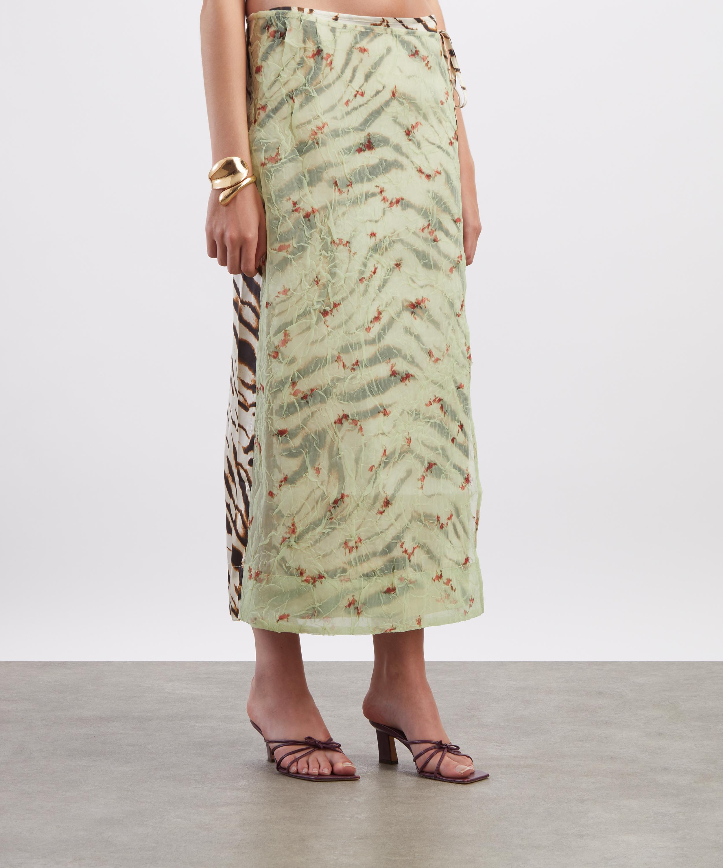 Ganni - Shibori Printed Satin Skirt image number 2