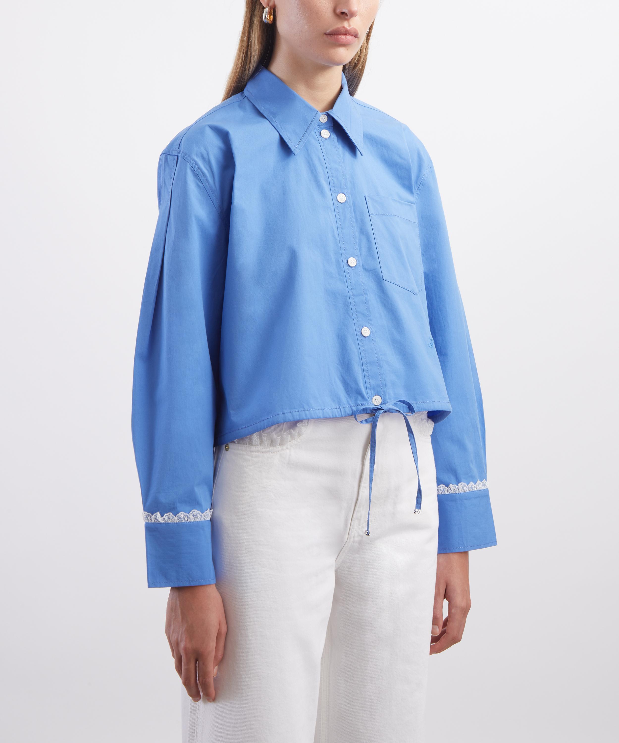Ganni - Cropped Cotton Bowling Shirt image number 2