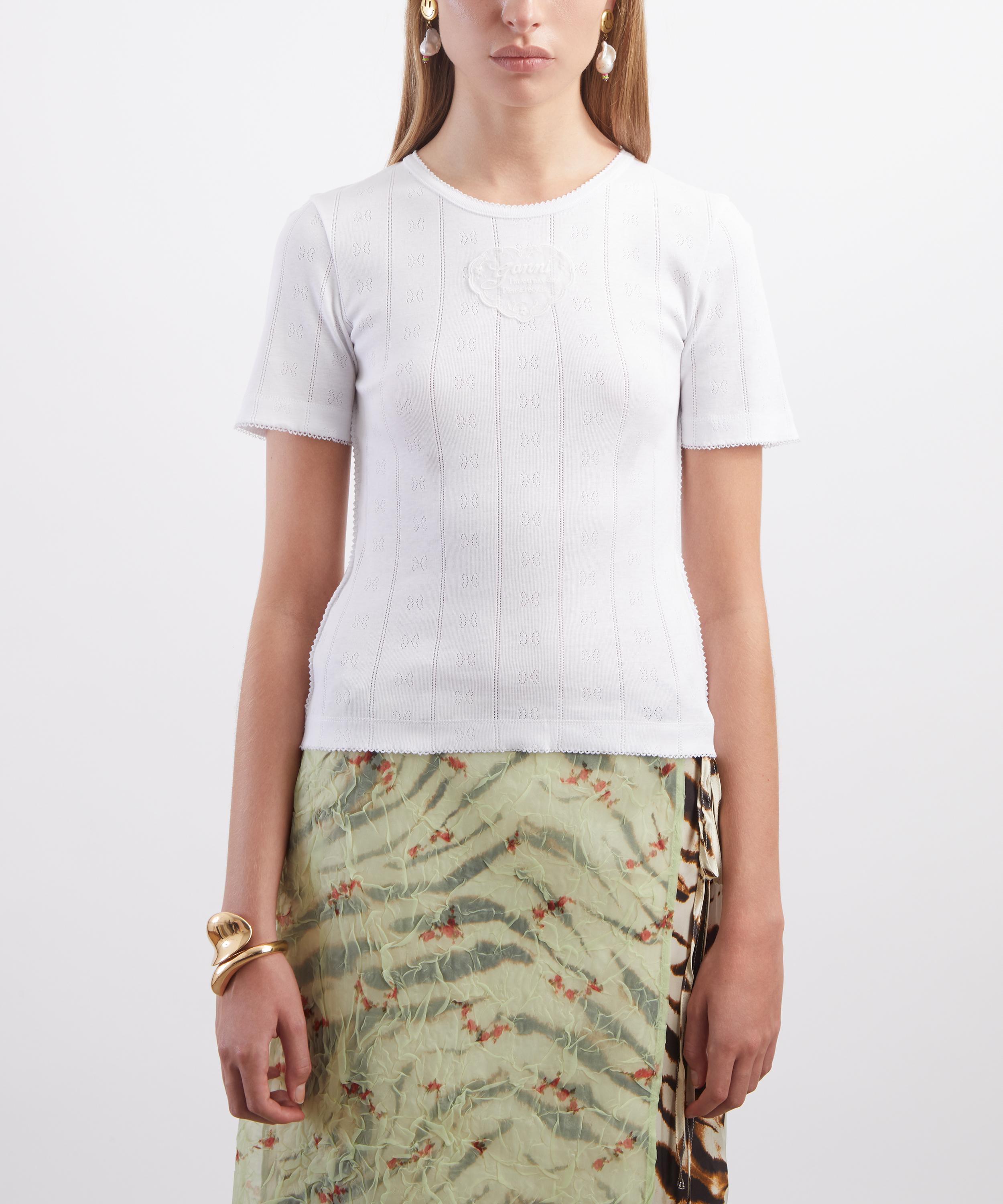 Ganni - Pointelle Knit T-Shirt image number 2