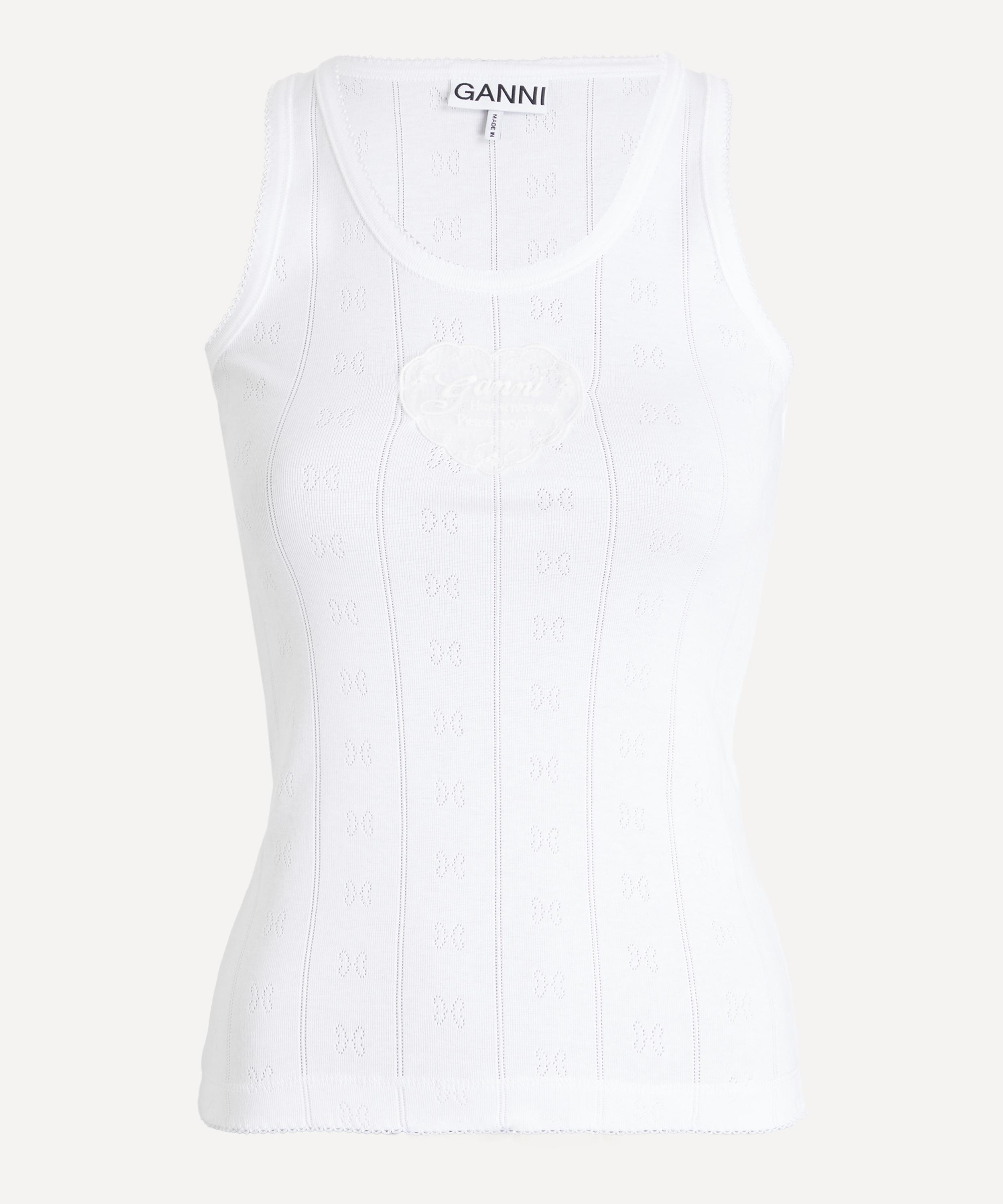 Ganni - Pointelle Knit Tank Top