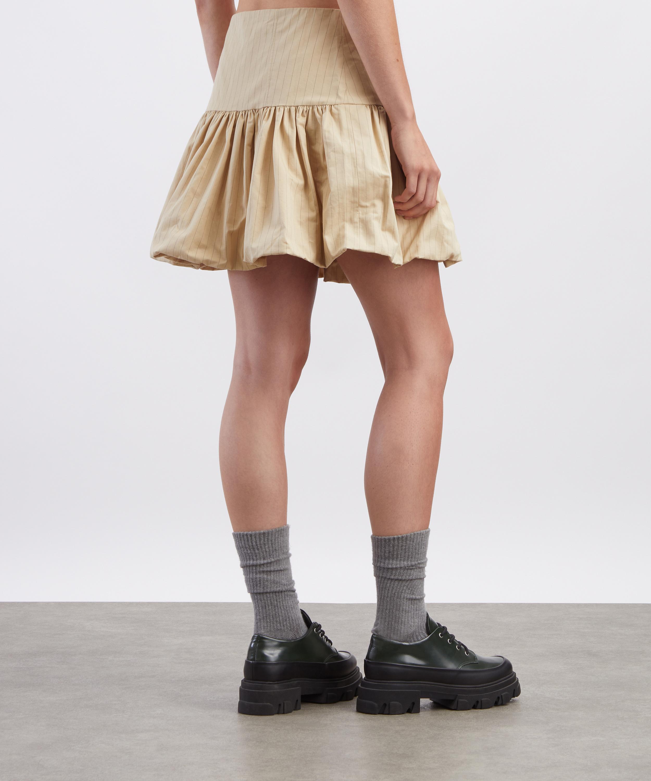 Ganni - Beige Suiting Stripe Mini Skirt image number 3