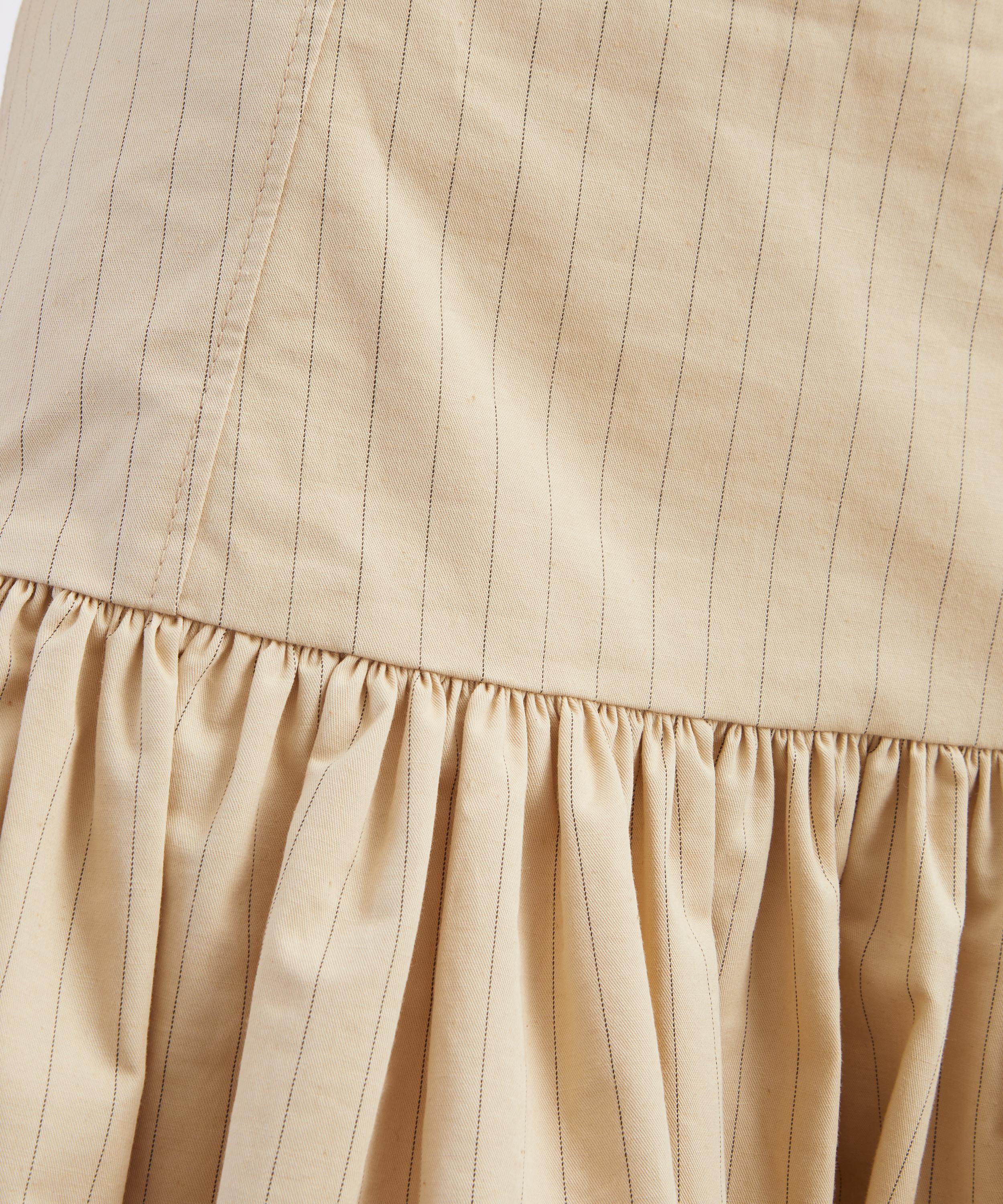 Ganni - Beige Suiting Stripe Mini Skirt image number 4