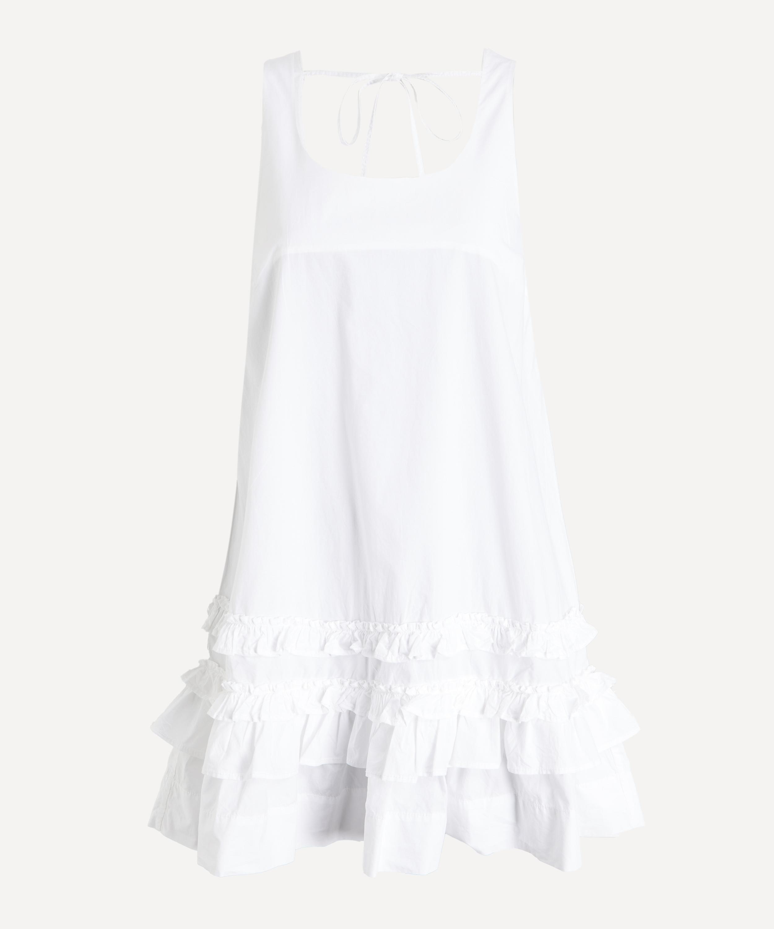 Ganni - U-Neck Cotton Mini Dress