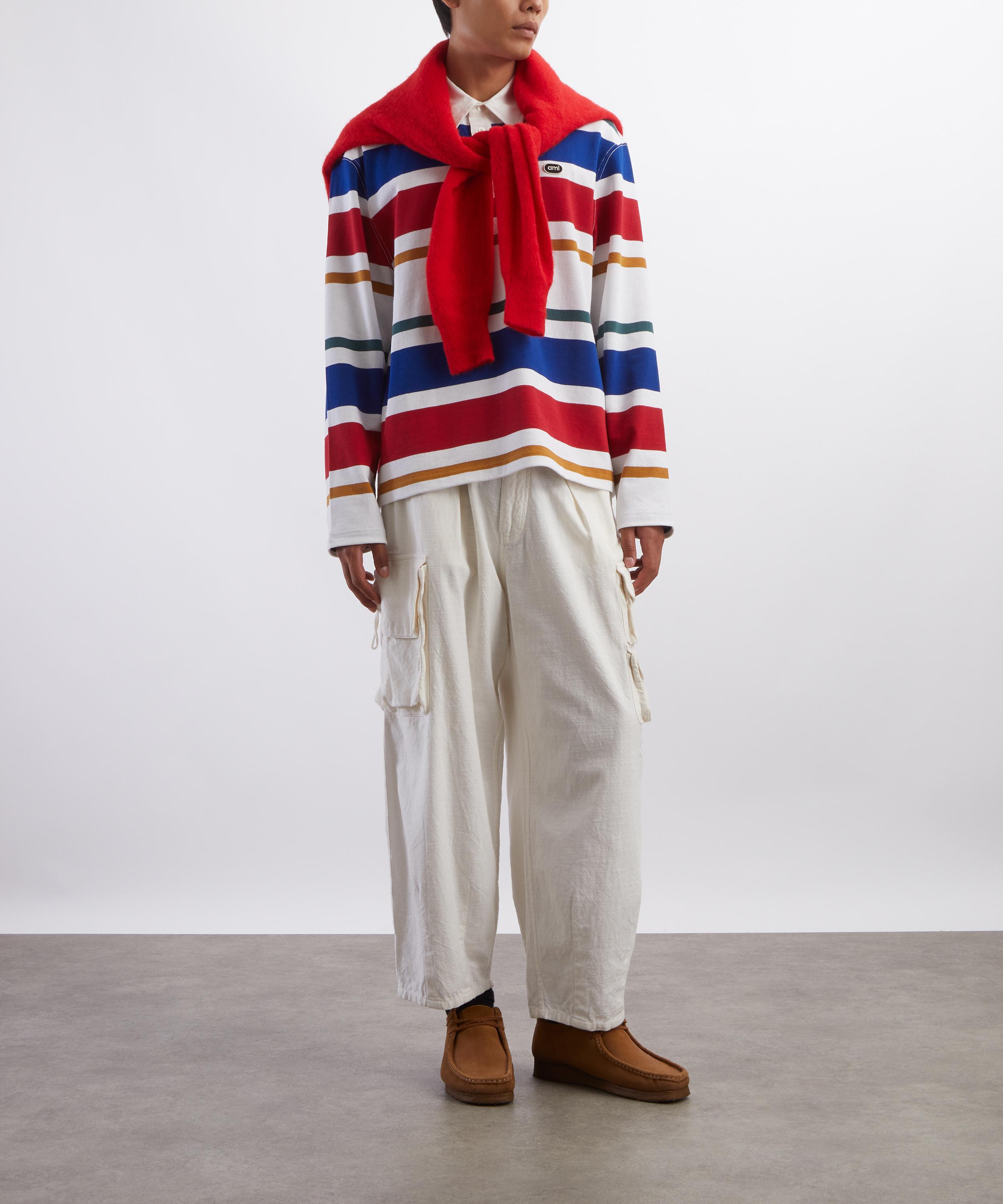 Ami - Multicolour Striped Cotton Polo Shirt image number 1
