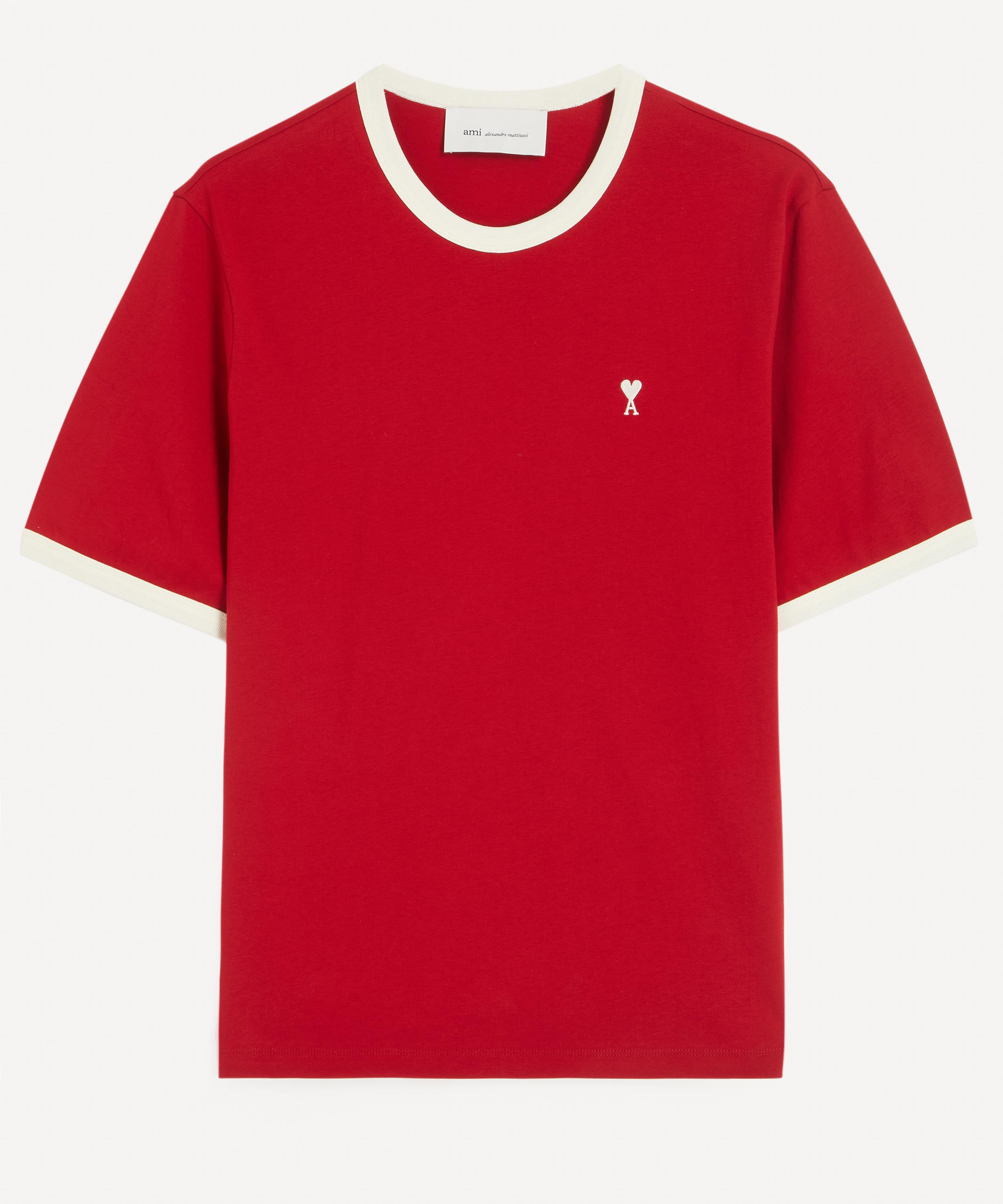 Ami - Red Contrasted Cotton T-Shirt image number 0