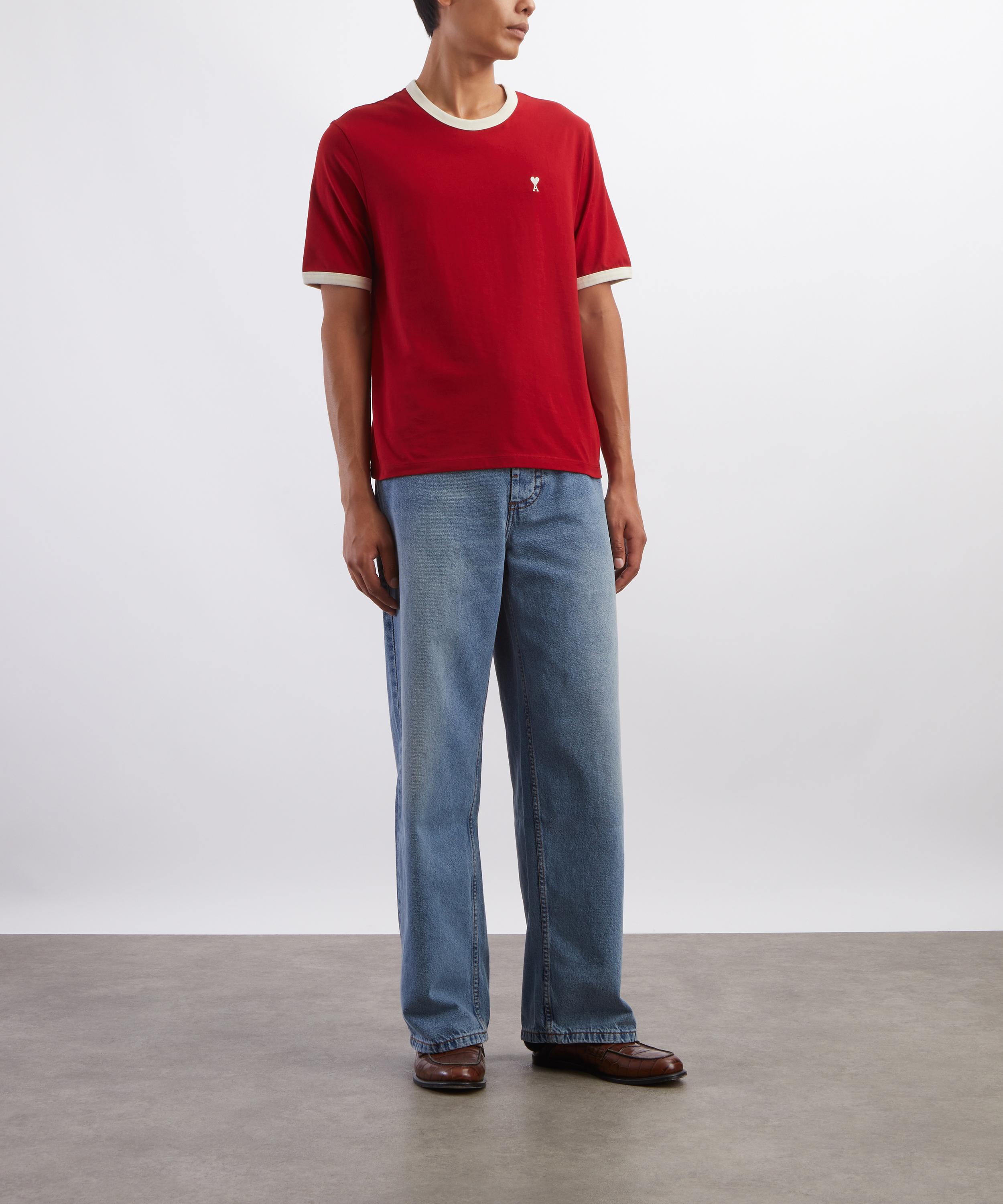 Ami - Red Contrasted Cotton T-Shirt image number 1