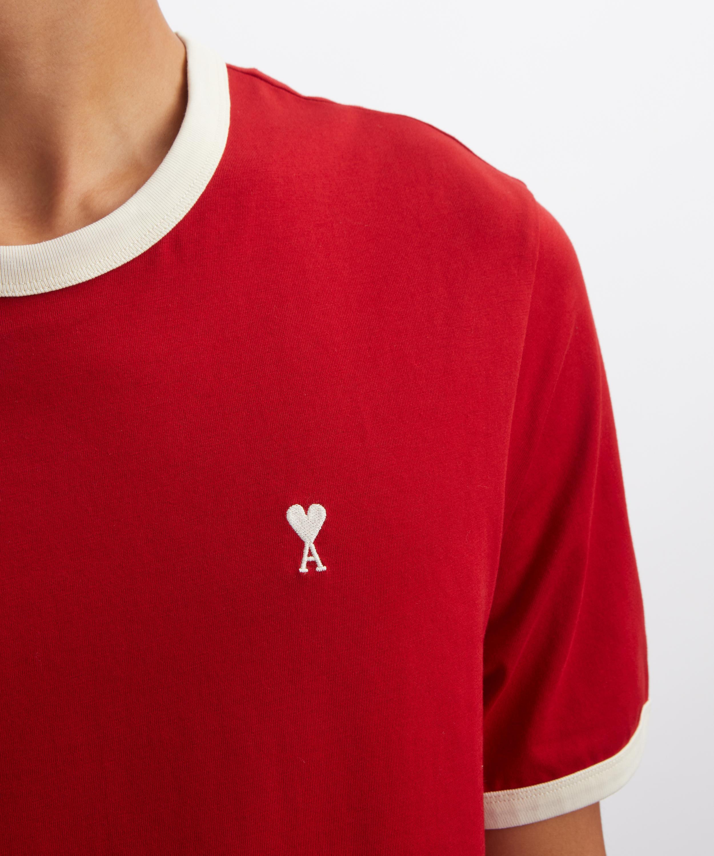Ami - Red Contrasted Cotton T-Shirt image number 4
