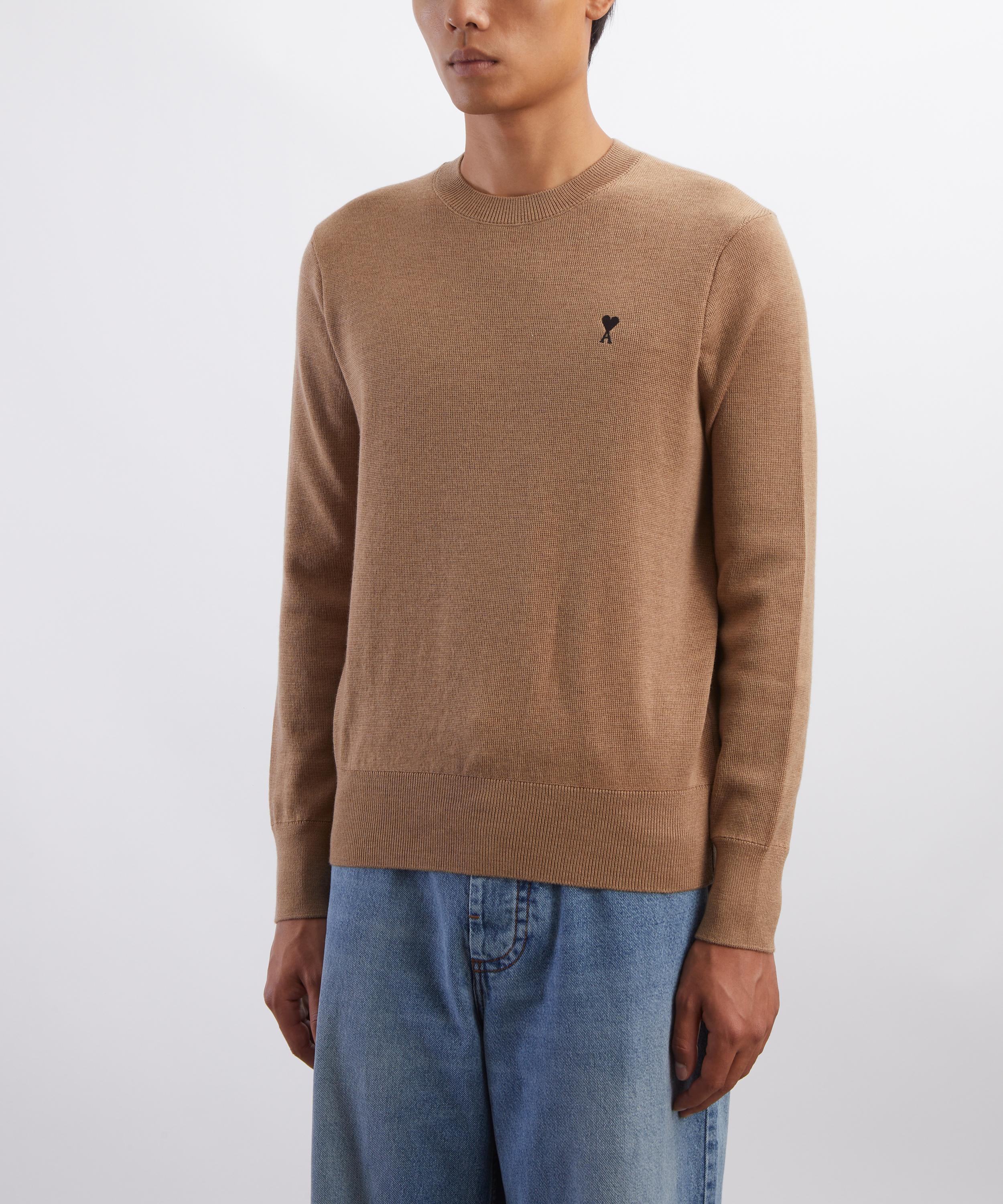Ami - Camel Merino Wool Crew-Neck Sweatshirt image number 2