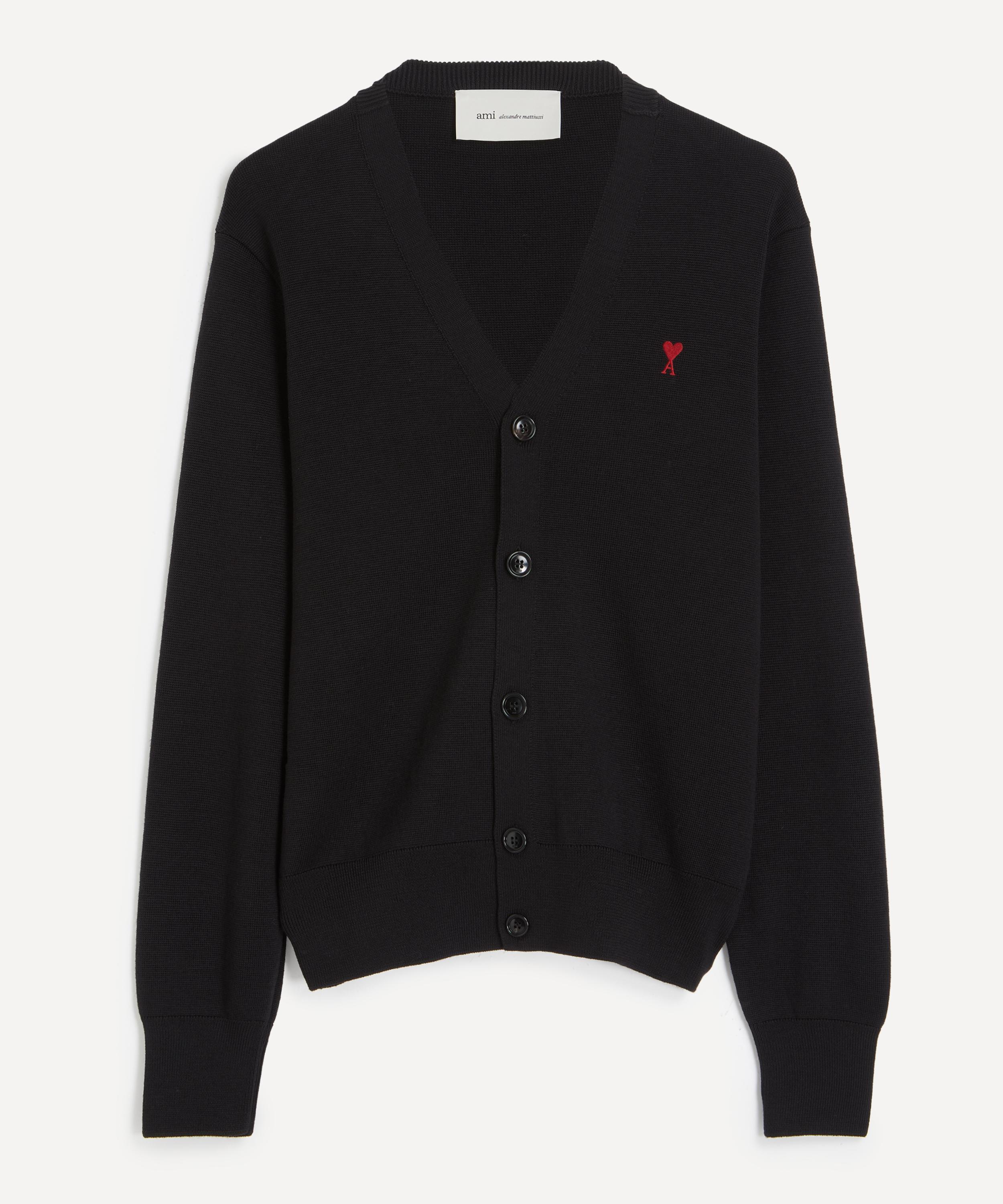 Ami - V-Neck Embroidered Wool Cardigan