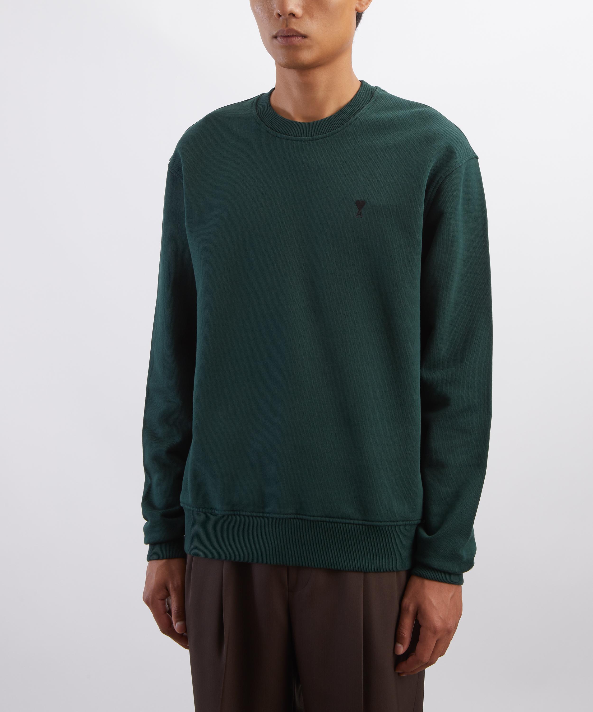 Ami - Green Cotton Contrasted Sweatshirt image number 2