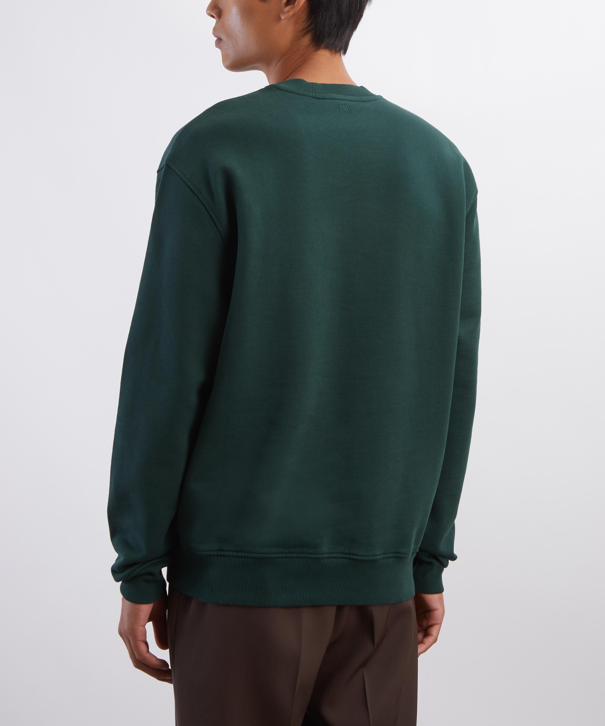 Ami - Green Cotton Contrasted Sweatshirt image number 3