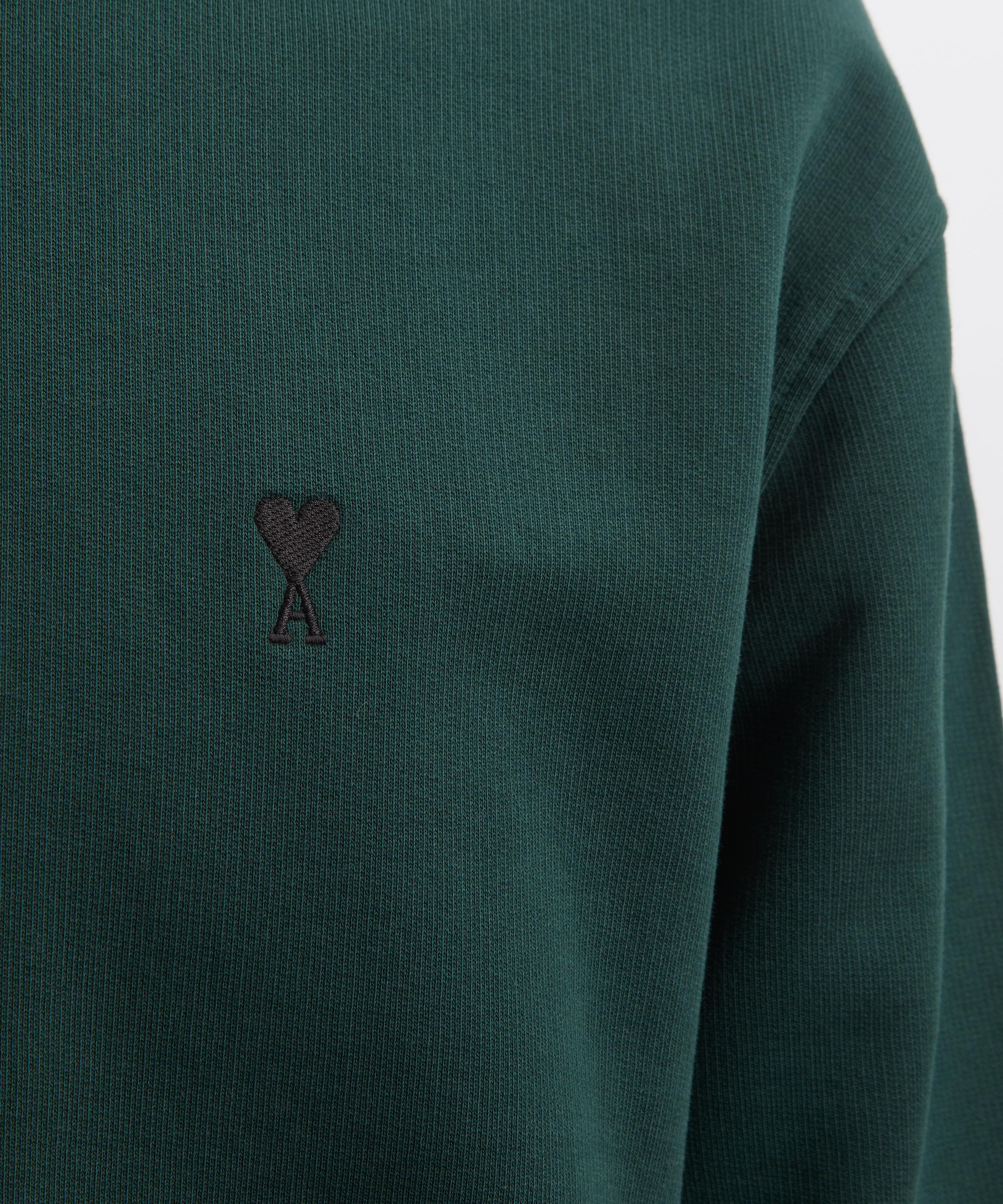 Ami - Green Cotton Contrasted Sweatshirt image number 4