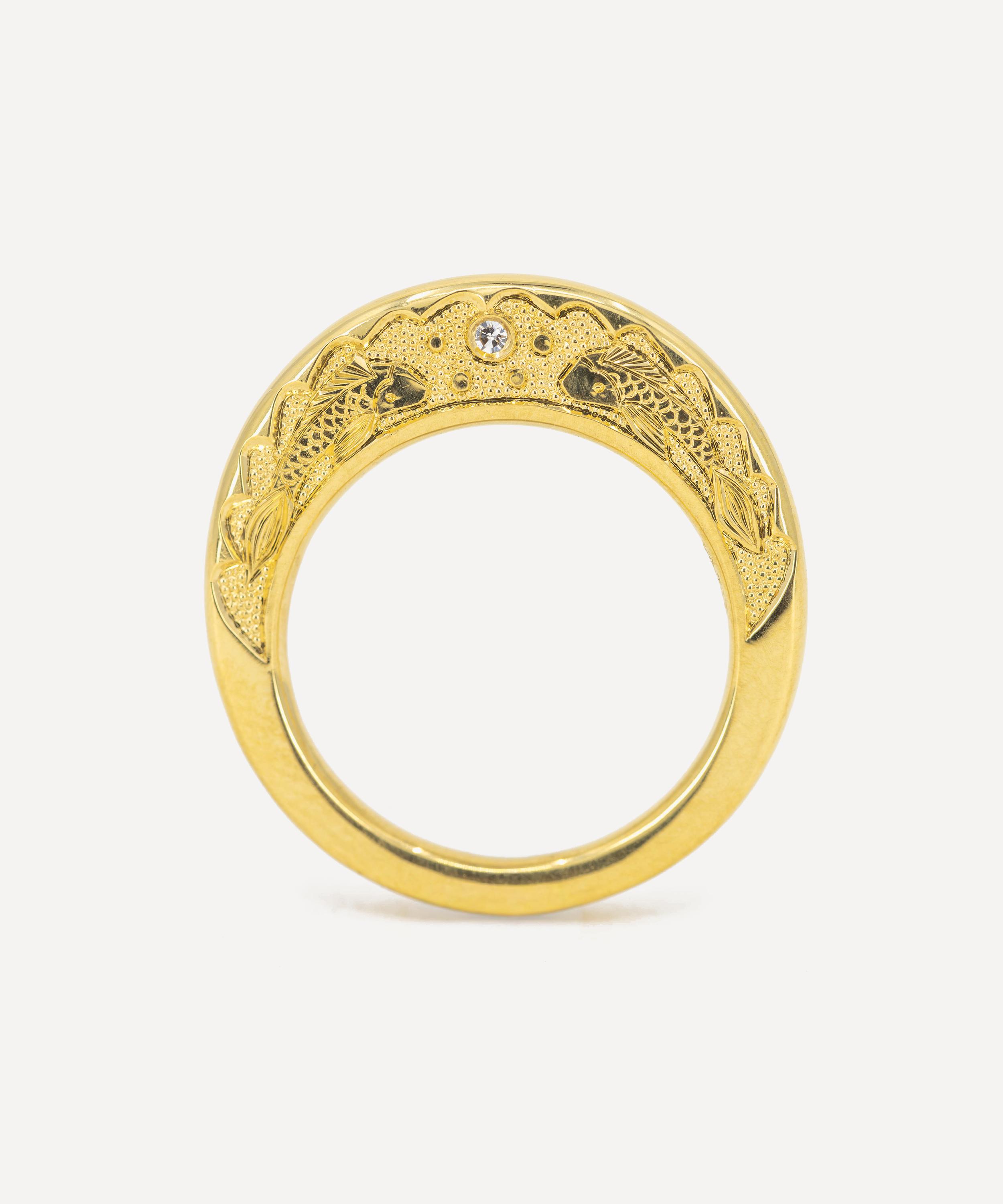 Hargreaves Stockholm - 18ct Gold Hag Stone Slim Ring image number 0