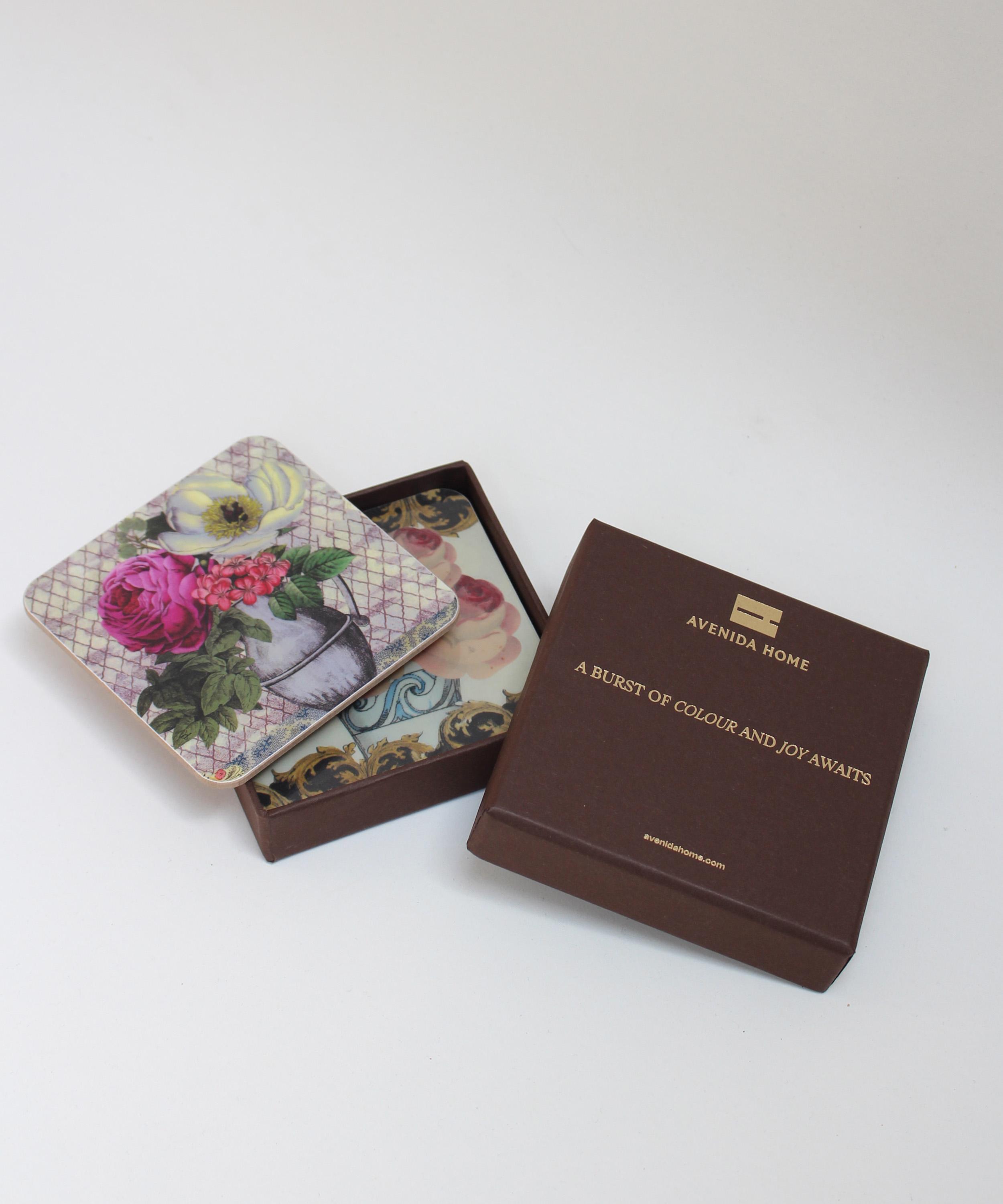 Avenida Home - Vintage Floral Coasters Set of Four image number 2