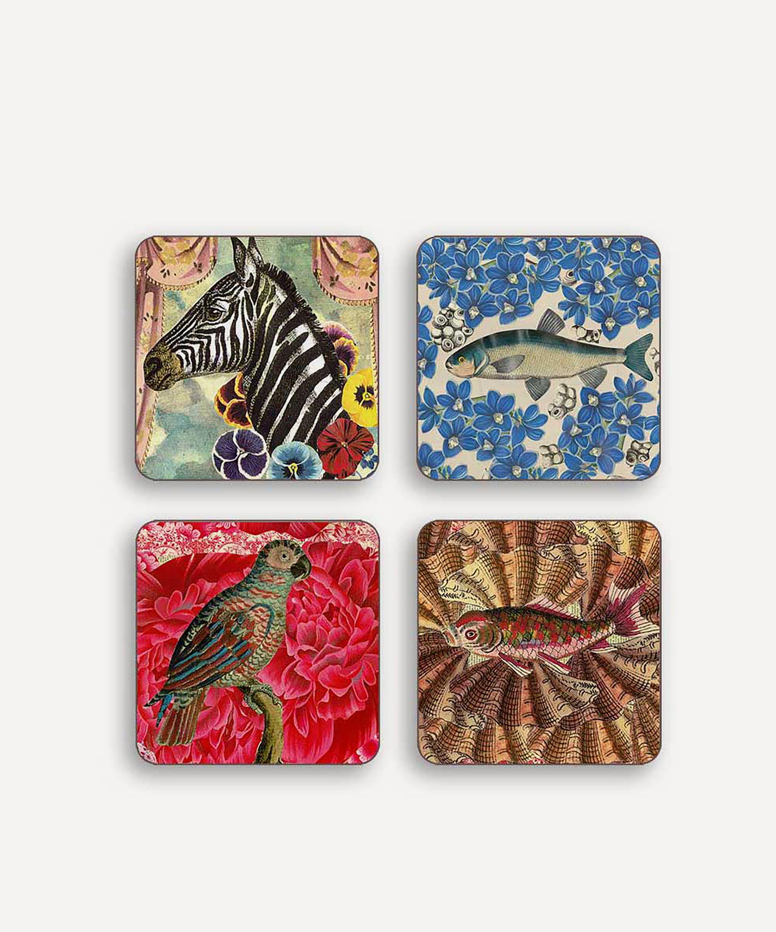 Avenida Home - Colourful Animal Round Coasters Set of Four