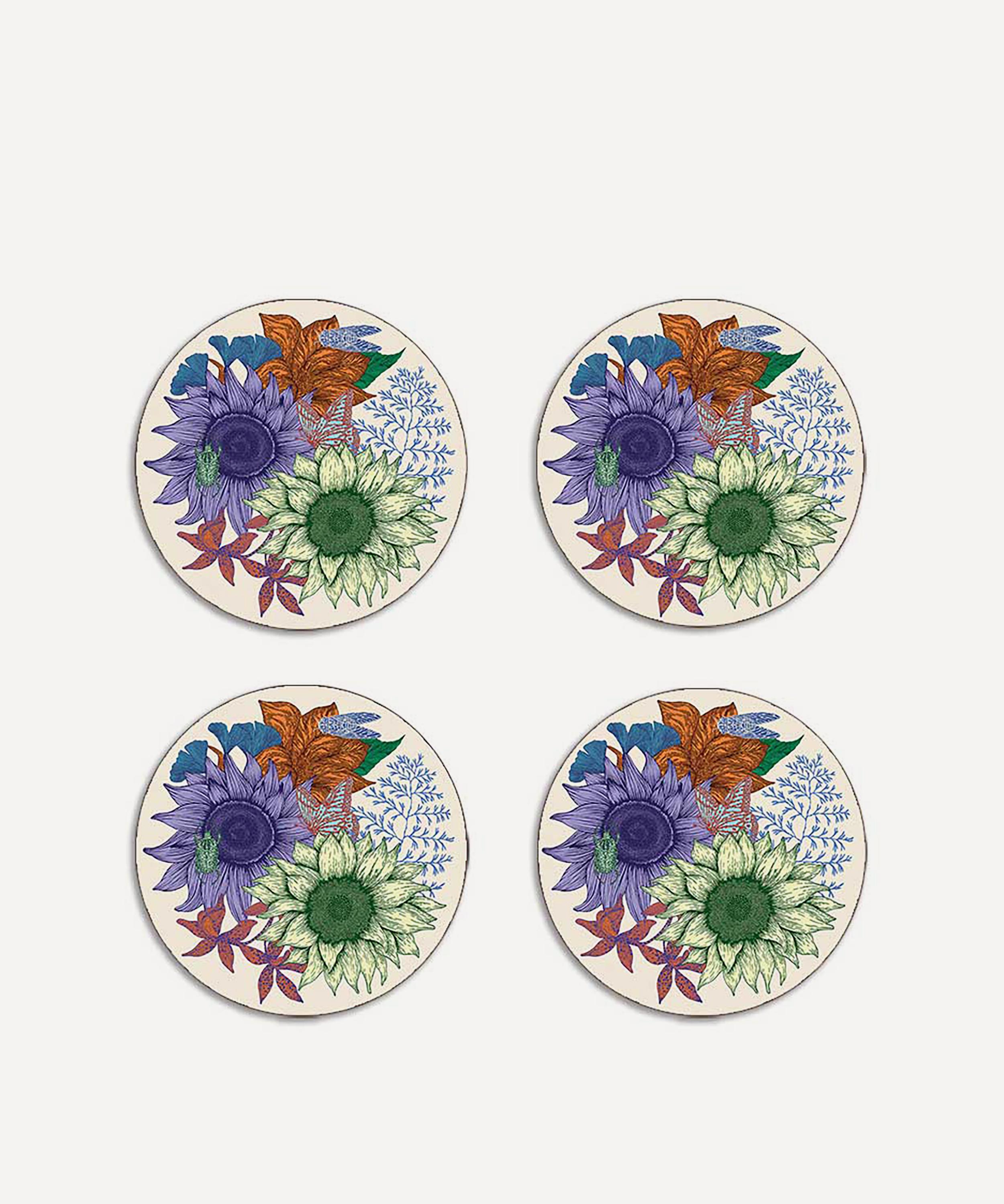 Avenida Home - Sunflower Round Coasters Set of Four image number 0