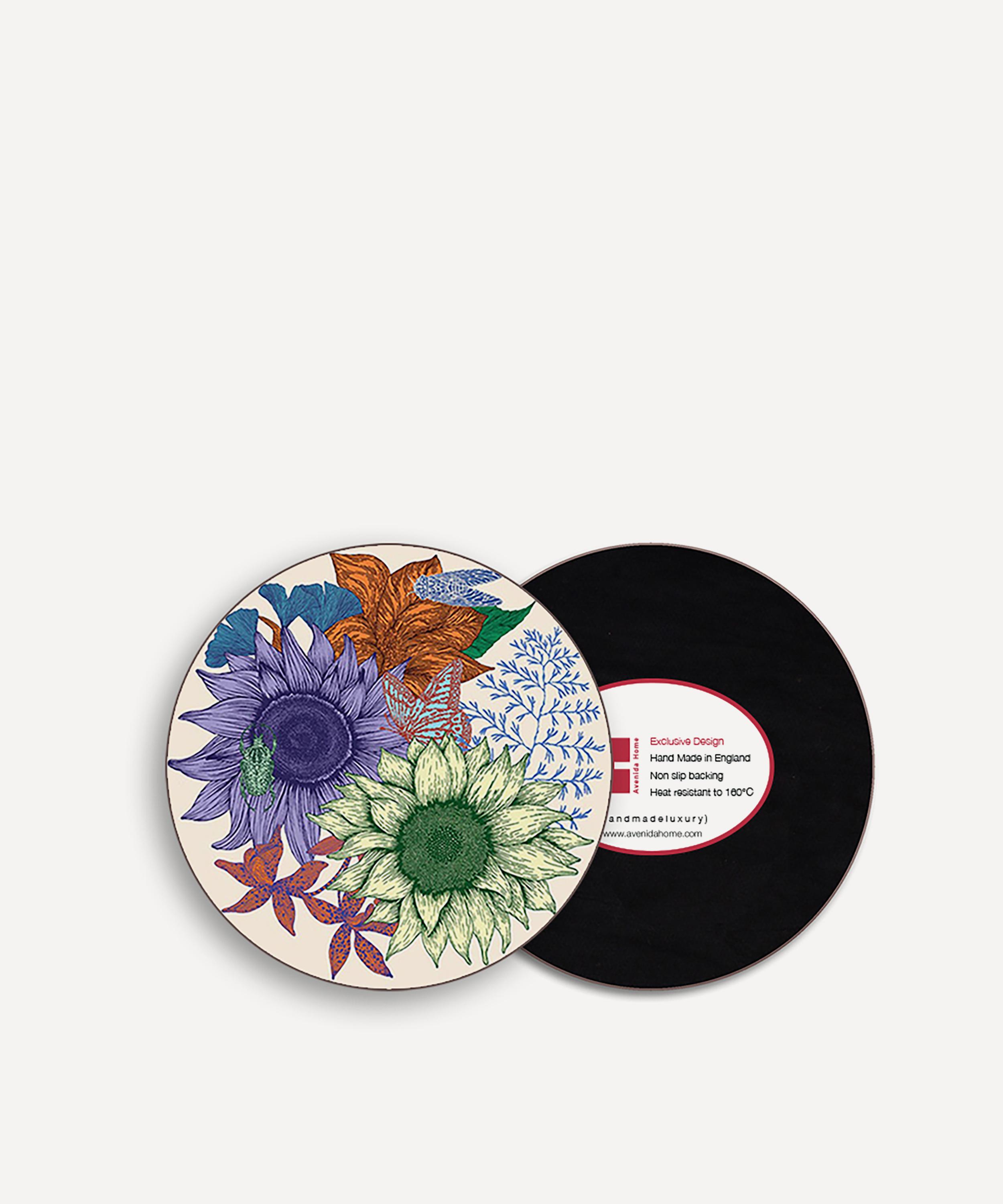 Avenida Home - Sunflower Round Coasters Set of Four image number 1