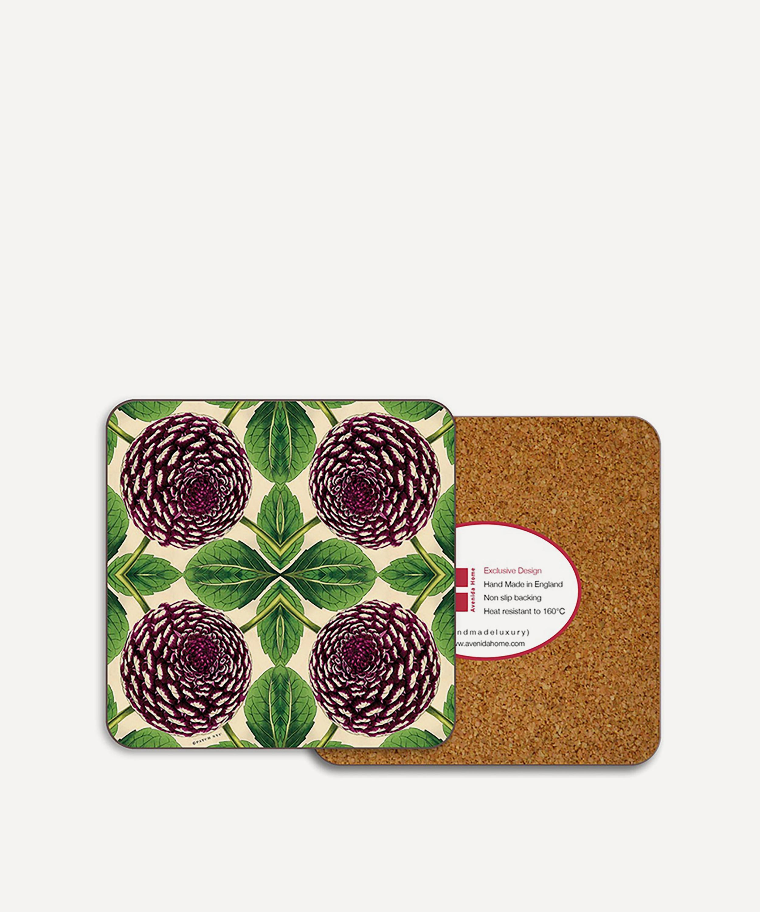 Avenida Home - Purple Dahlia Coasters Set of Four image number 1