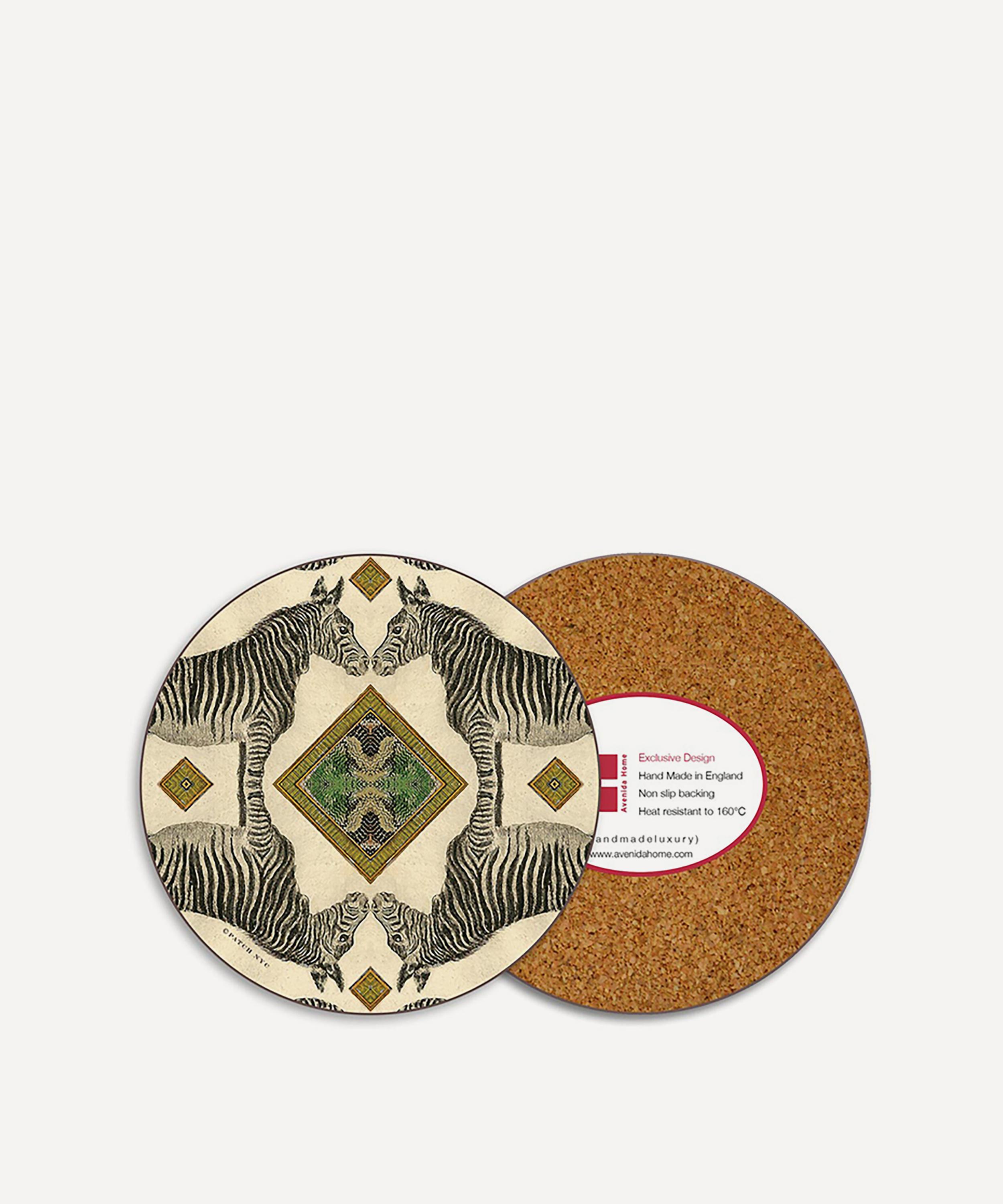 Avenida Home - Zebra Round Coasters Set of Four image number 1