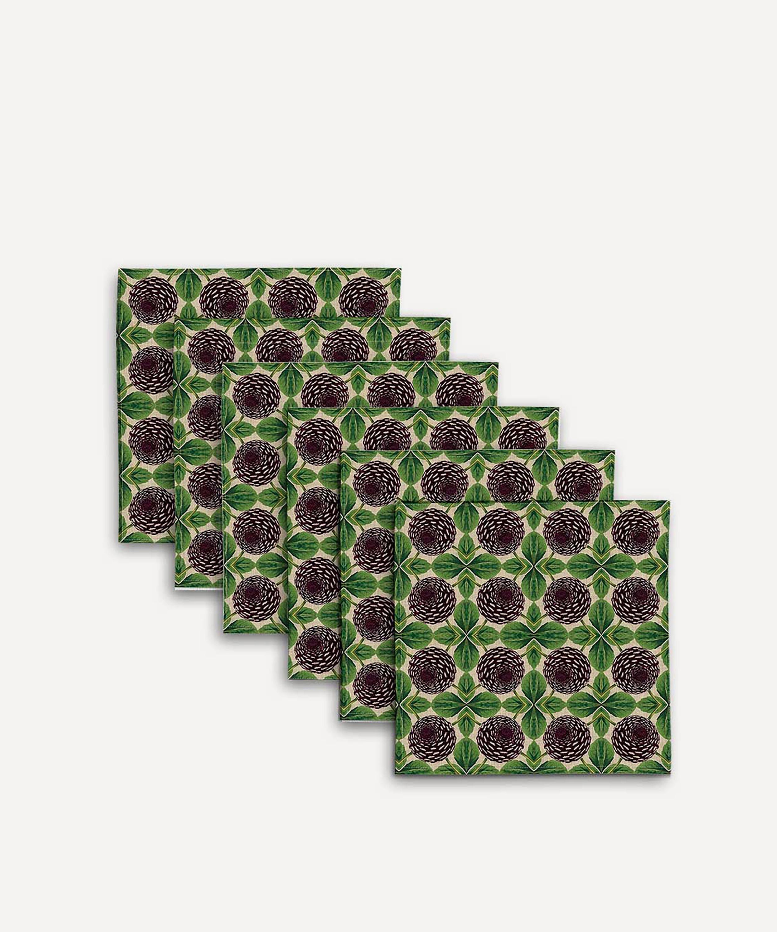 Avenida Home - Purple Dahlia Linen Napkins Set of Six image number 0
