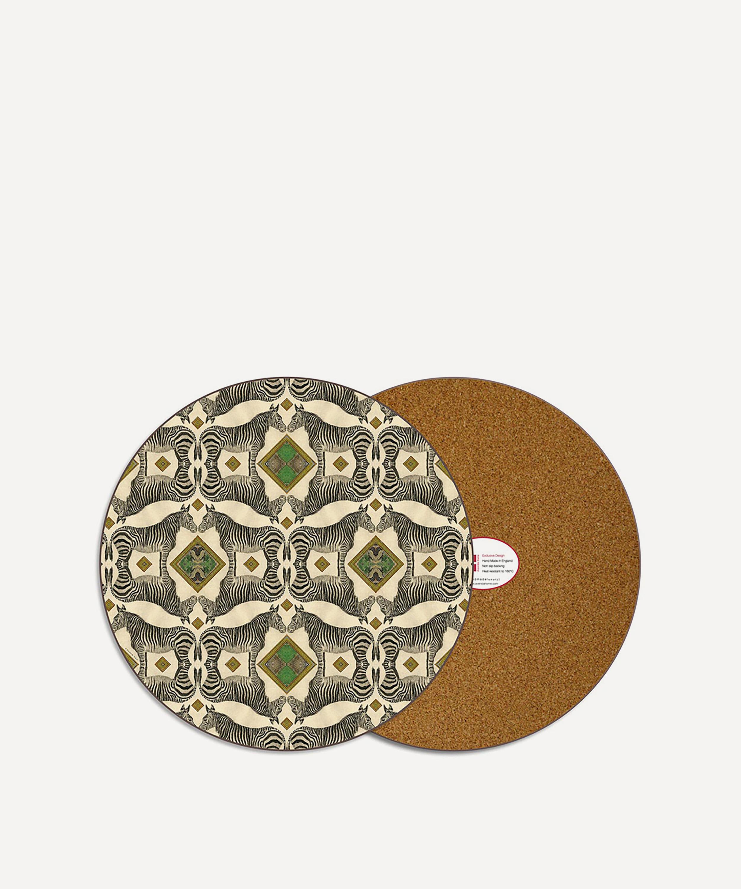 Avenida Home - Zebra Round Placemats Set of Four