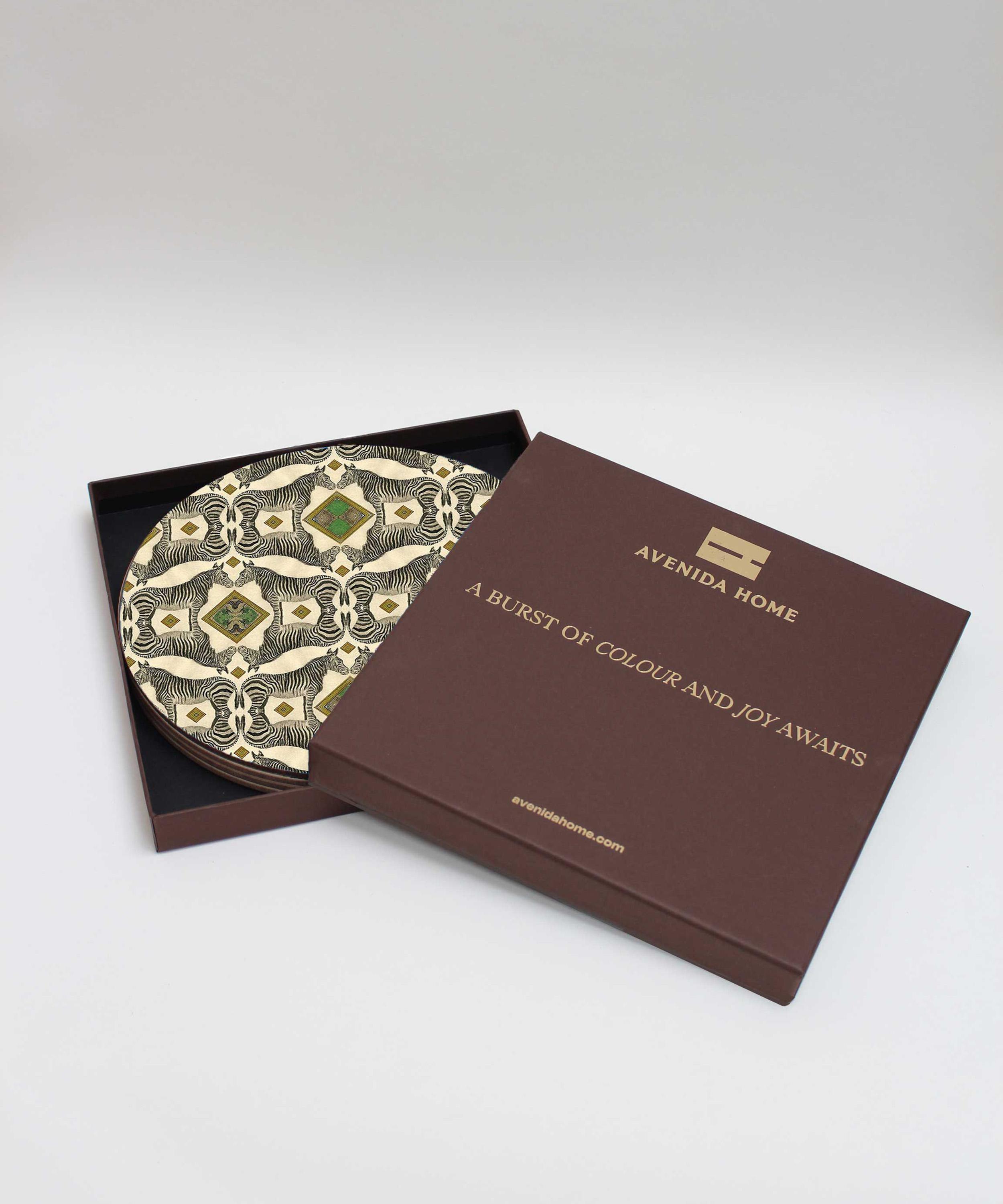 Avenida Home - Zebra Round Placemats Set of Four image number 1