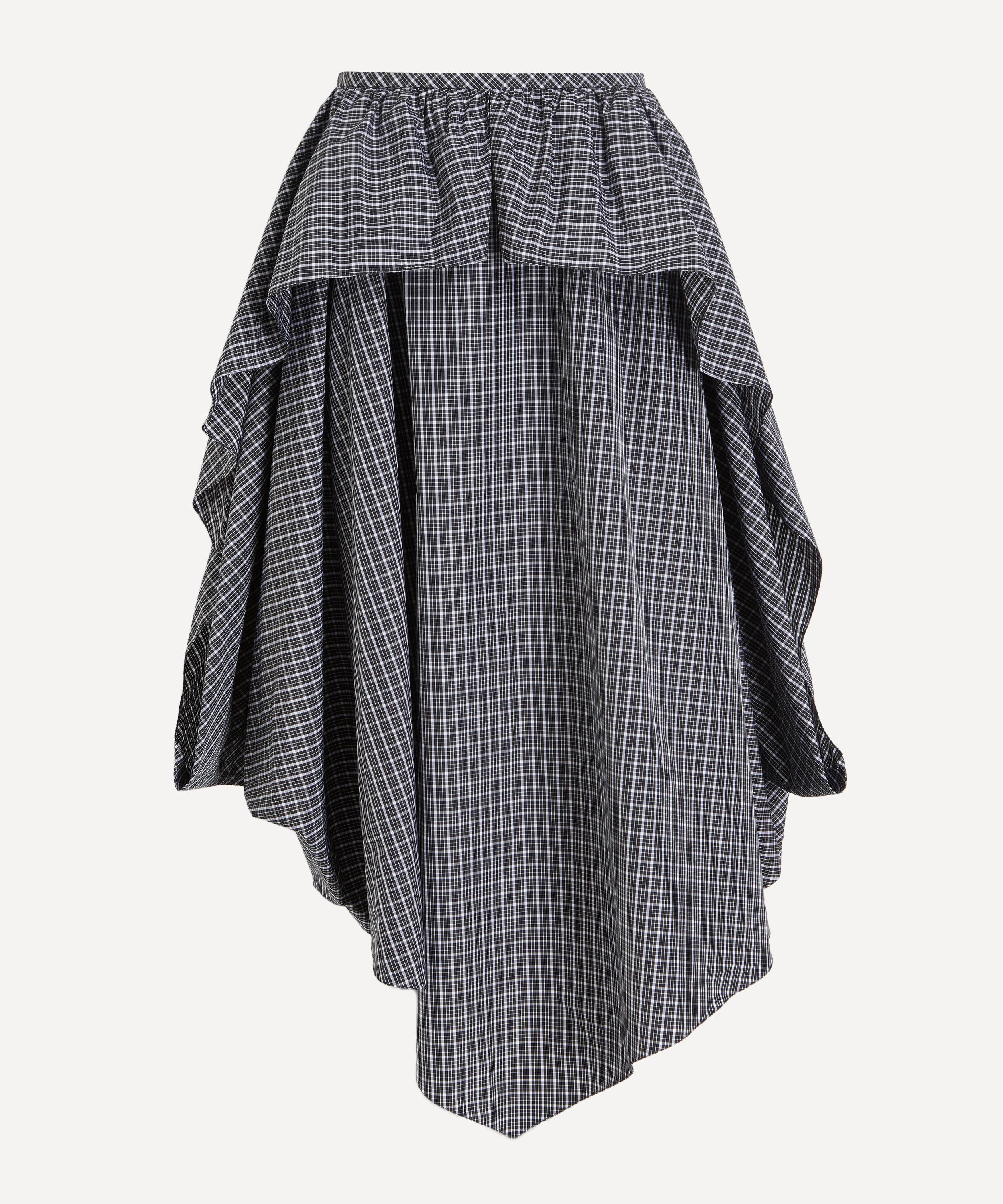 Loewe - Draped Checked Midi Skirt