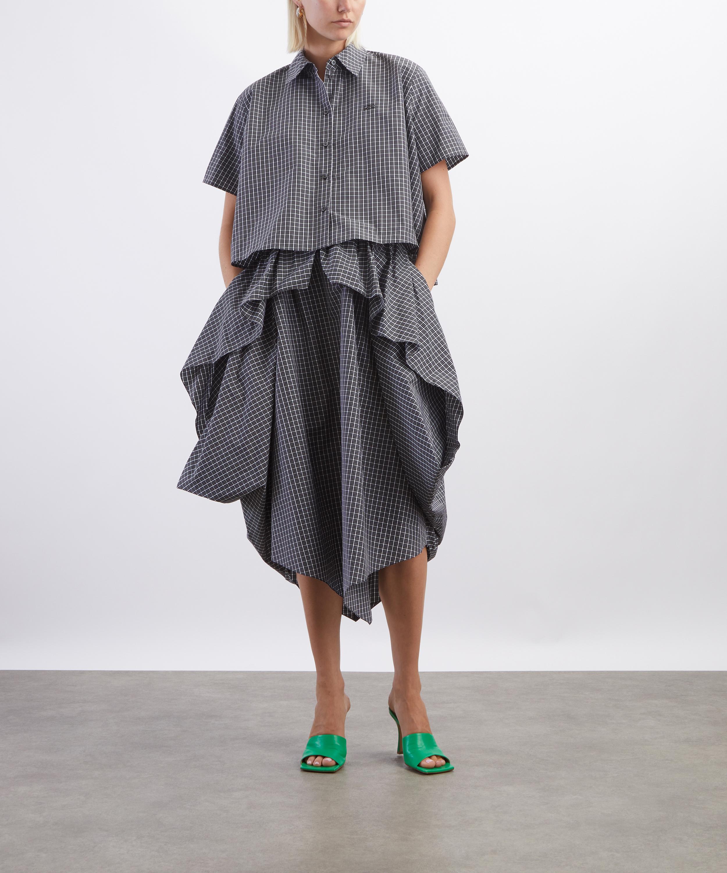 Loewe - Draped Checked Midi Skirt image number 1