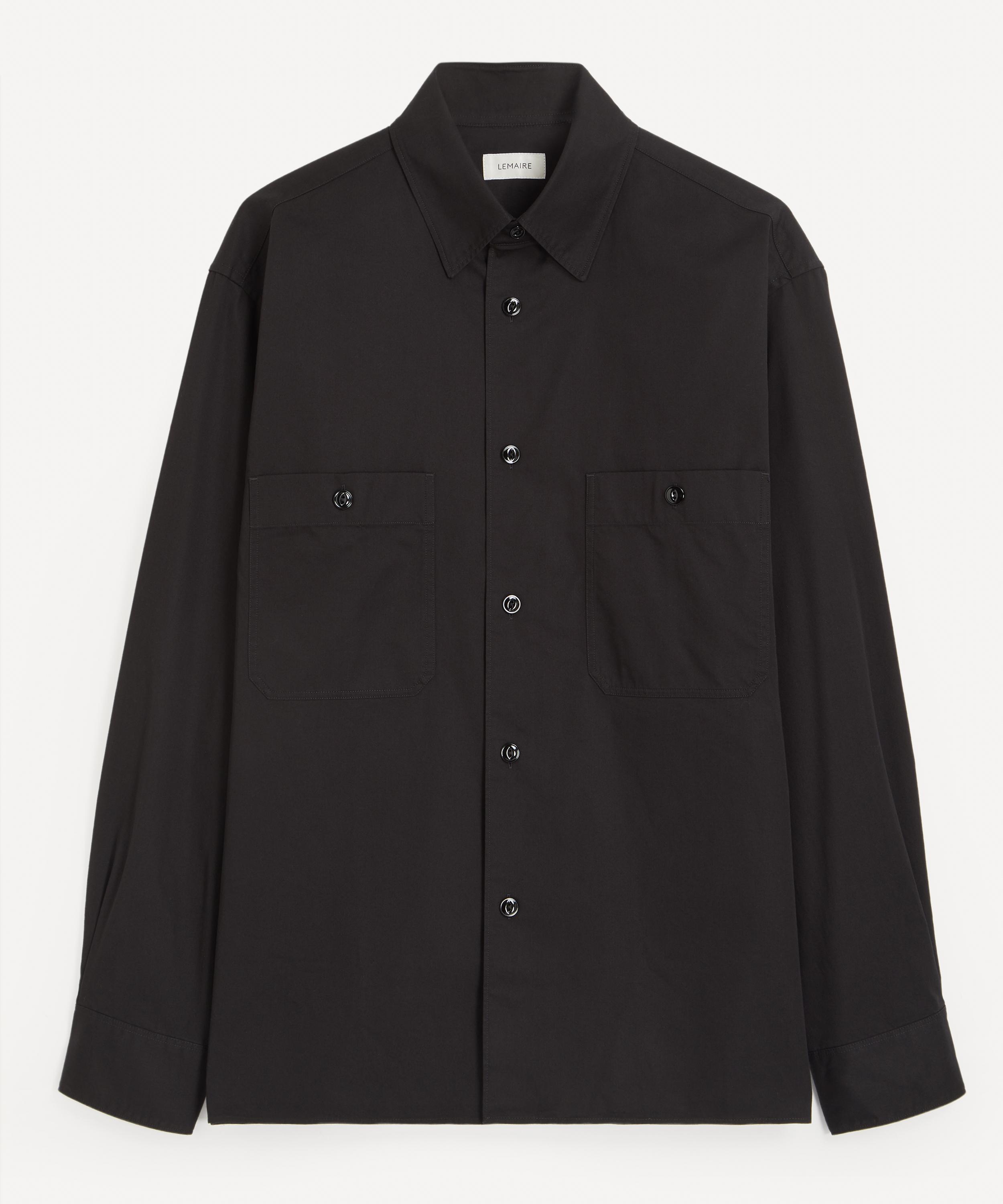 Lemaire - Black Two-Pocket Twill Shirt image number 0