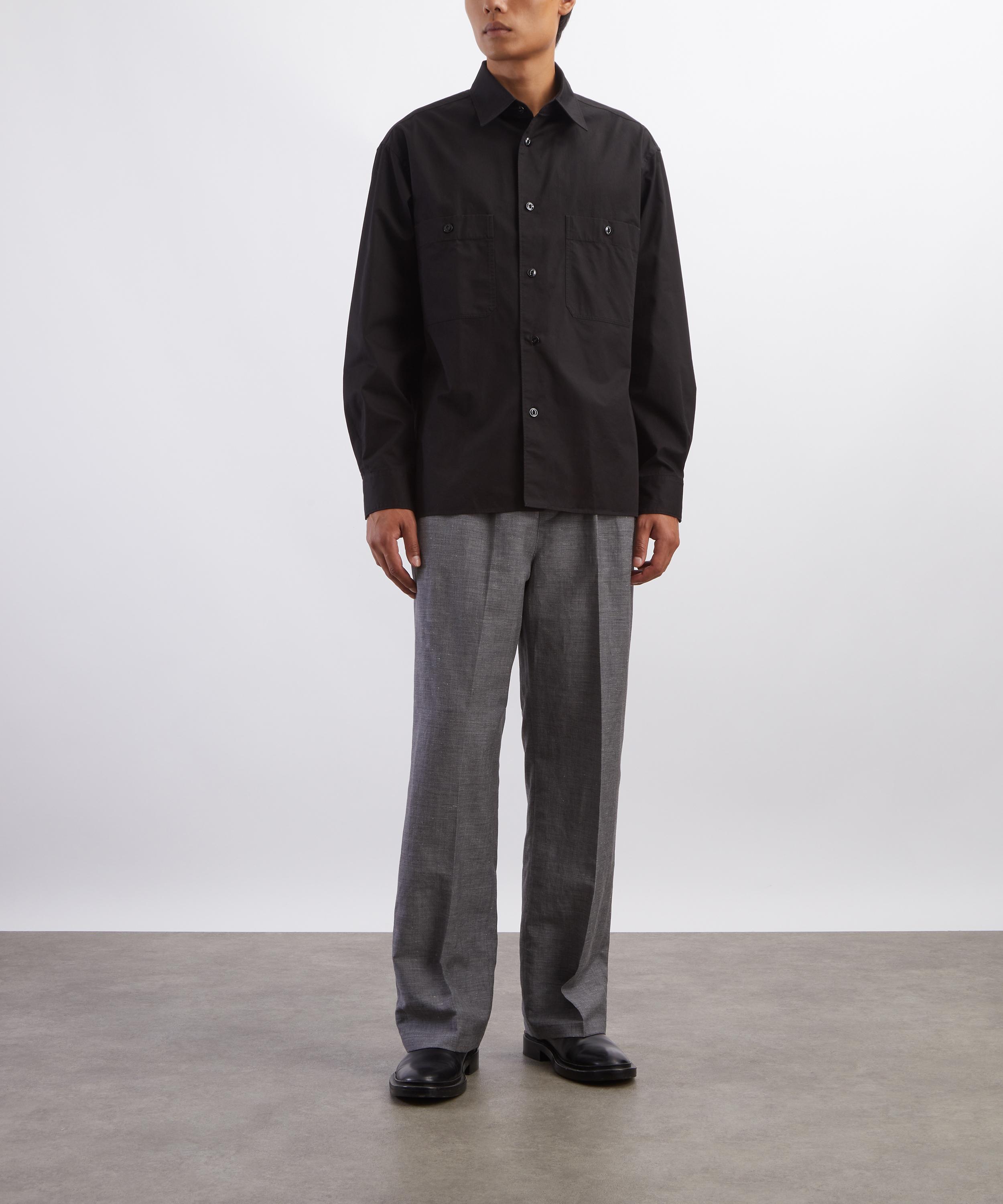 Lemaire - Black Two-Pocket Twill Shirt image number 1