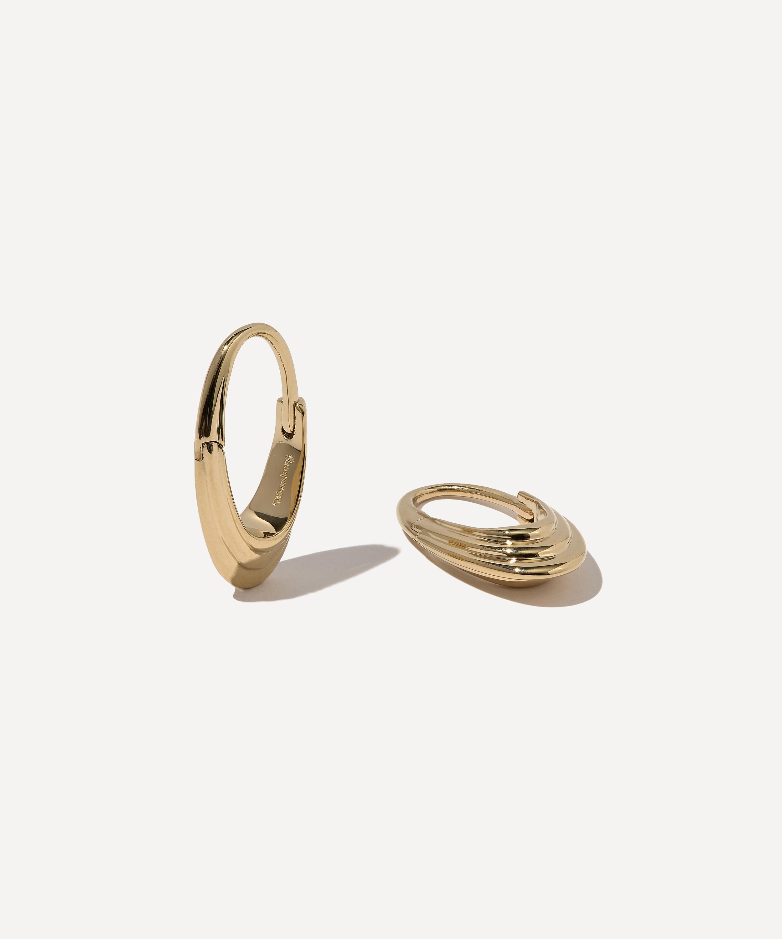 Otiumberg - 14ct Gold-Plated Vermeil Silver Roscida Ridged Hoop Earrings image number 0