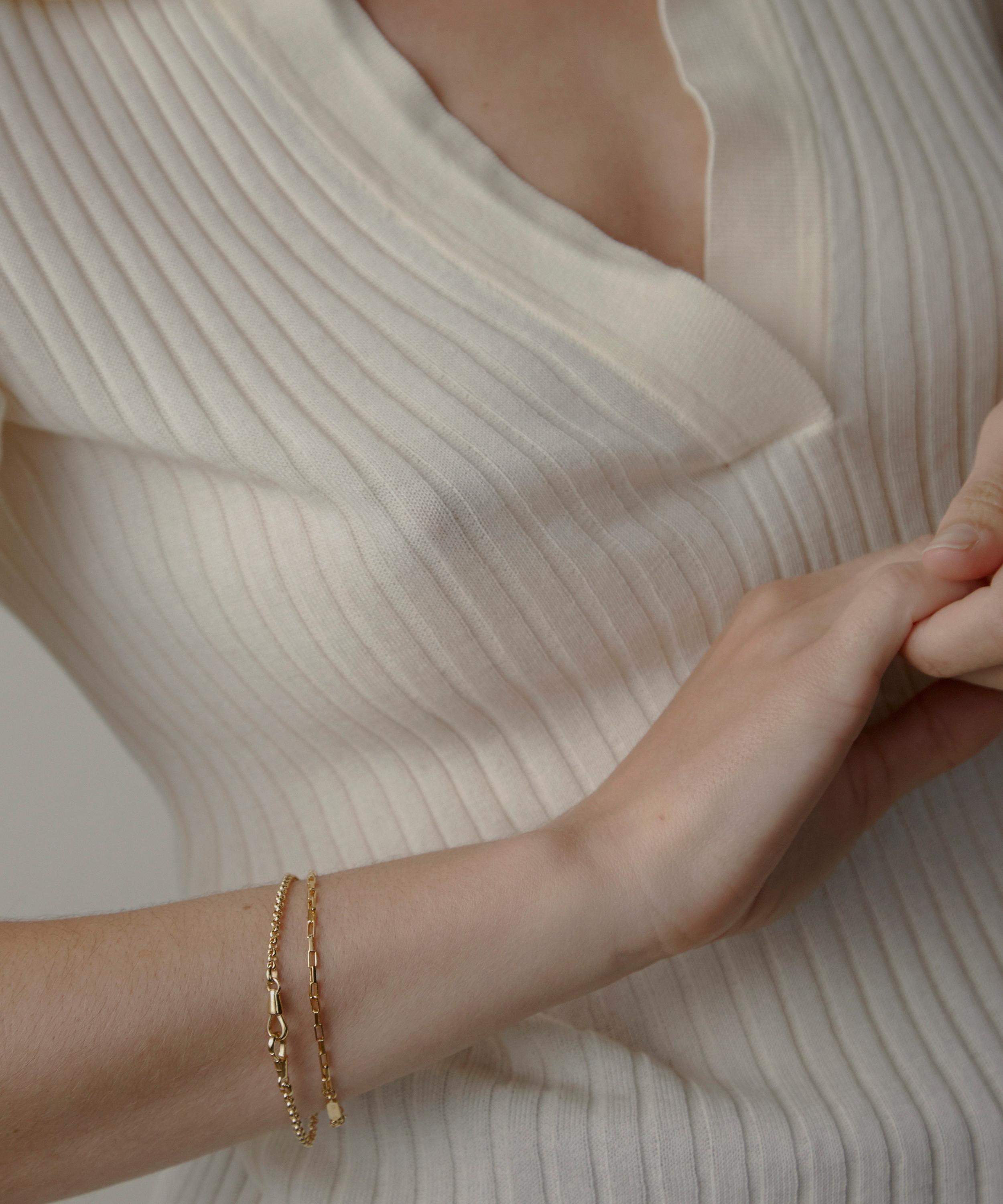 Otiumberg - 14ct Gold-Plated Vermeil Silver Mini Locked Chain Bracelet image number 1