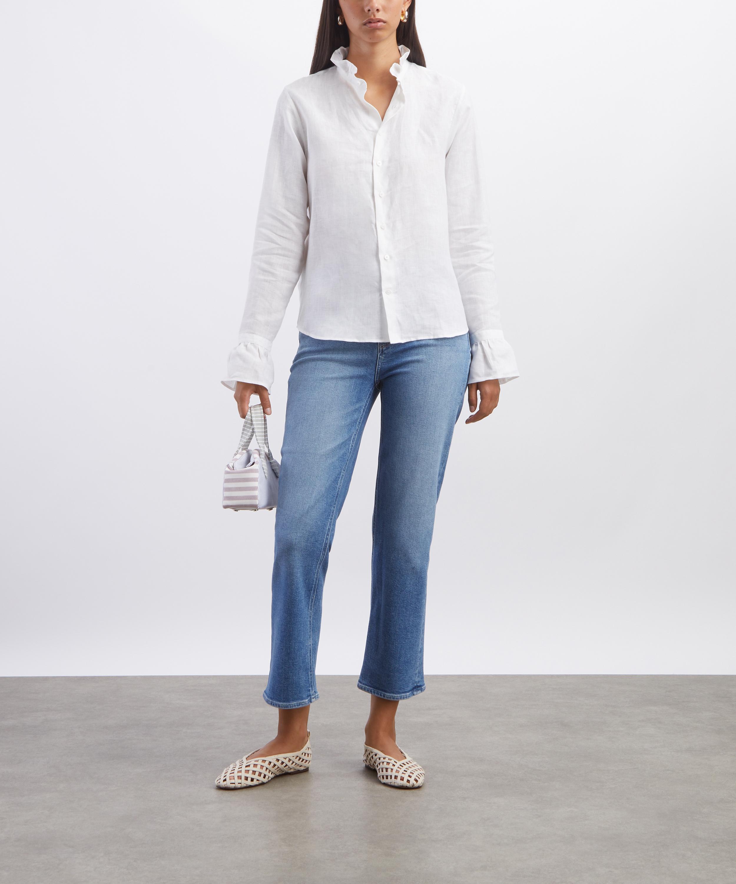 With Nothing Underneath - White Linen Kew Blouse image number 1