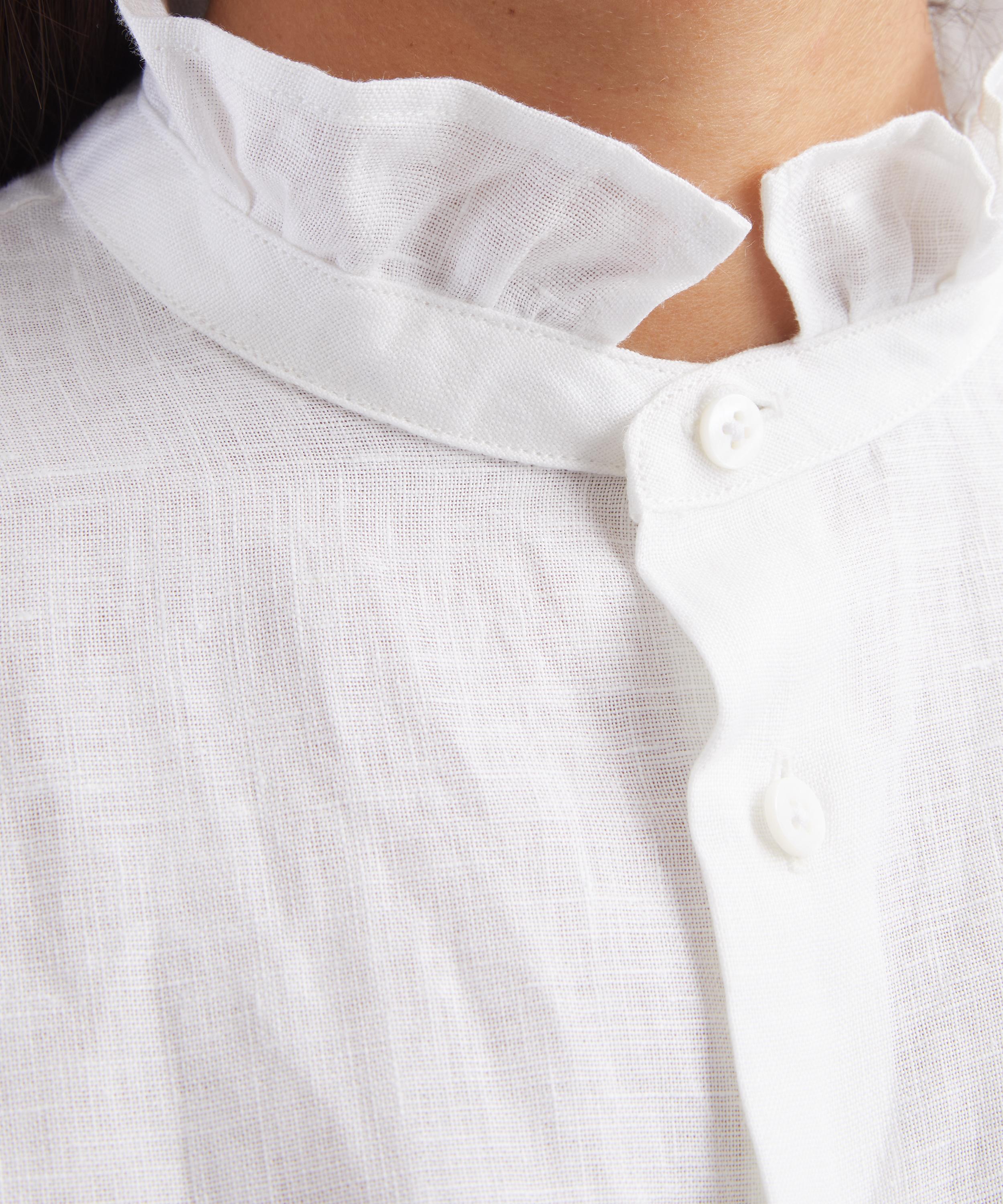 With Nothing Underneath - White Linen Kew Blouse image number 4