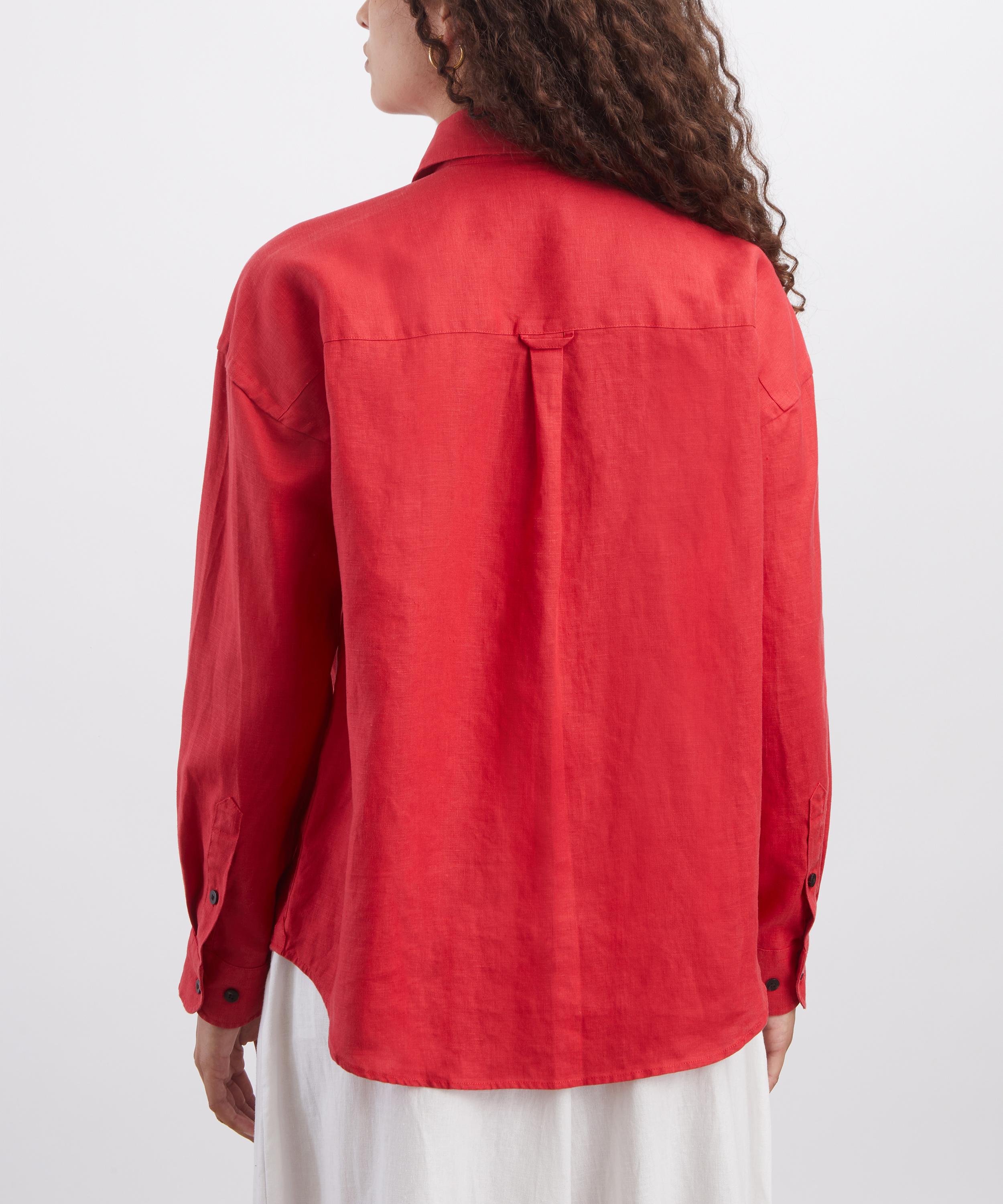 With Nothing Underneath - The Weekend Red Hemp Shirt image number 3