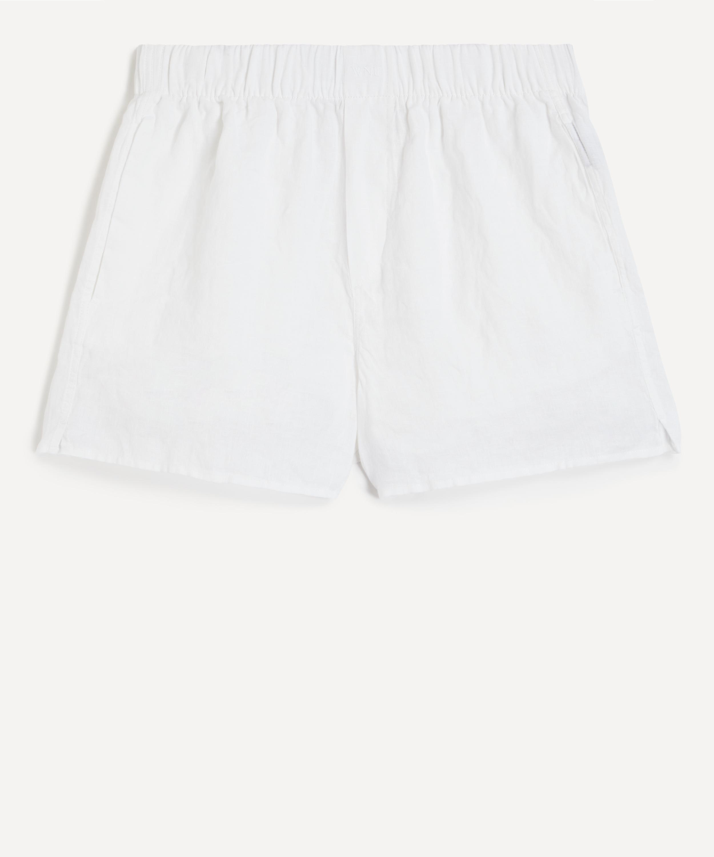 With Nothing Underneath - The Boxer White Linen Shorts image number 0